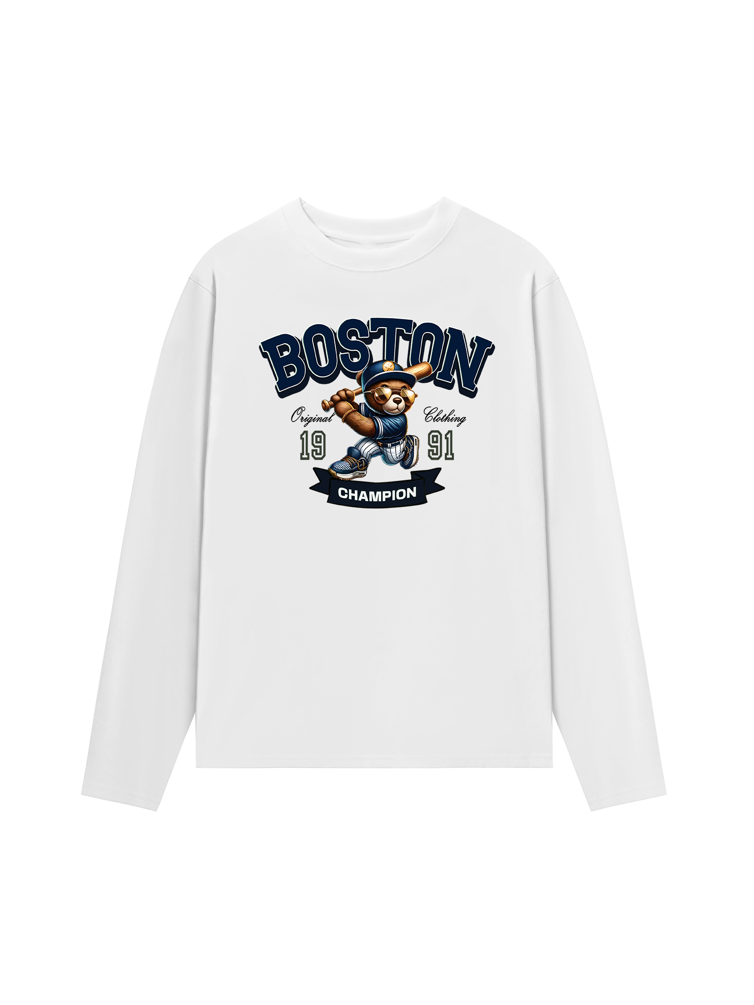 Áo Thun Dài Tay Baseball Boston Teddy