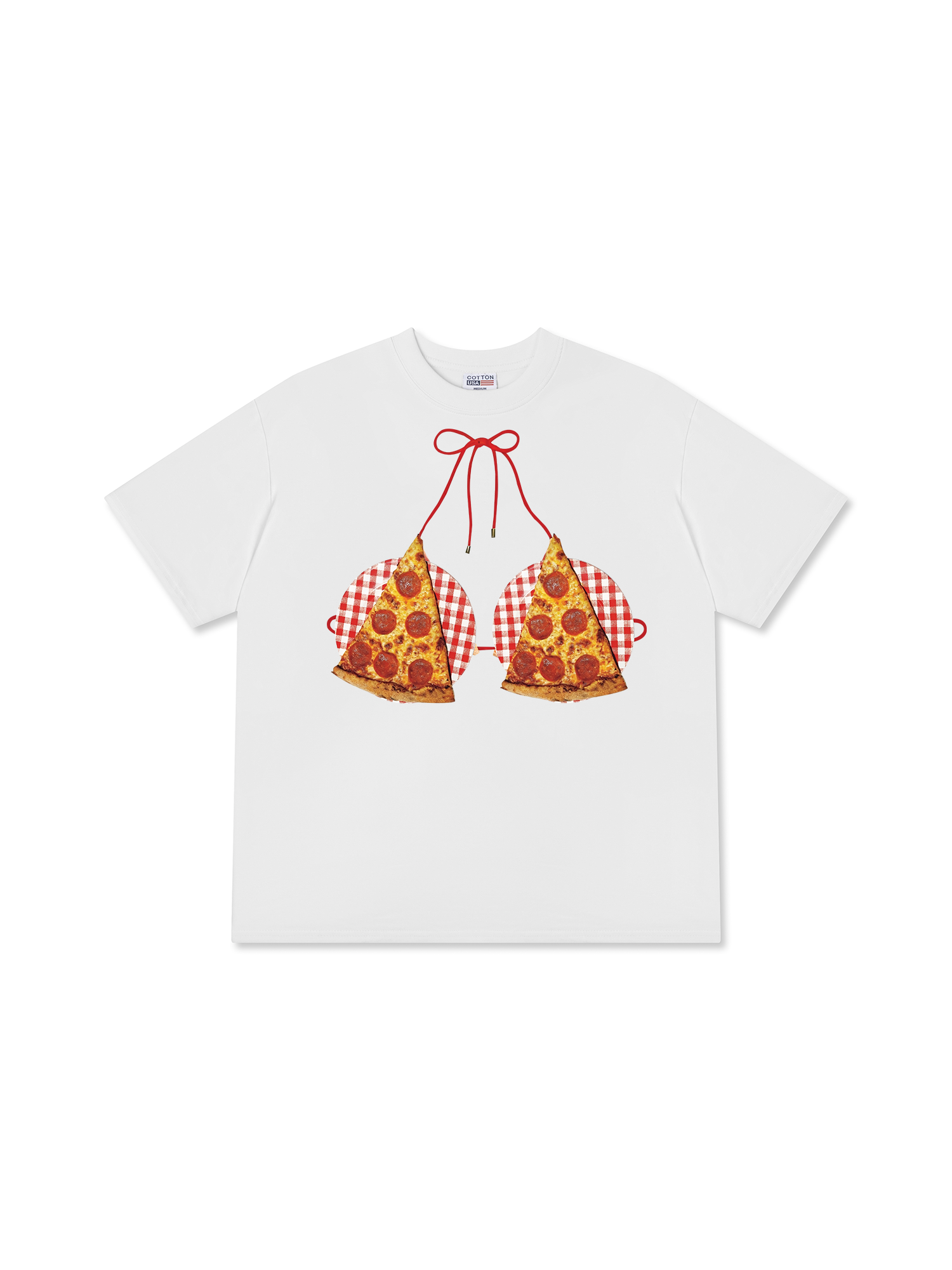 Áo Thun Relaxed Fit Yummy Mood Pizza Bikini