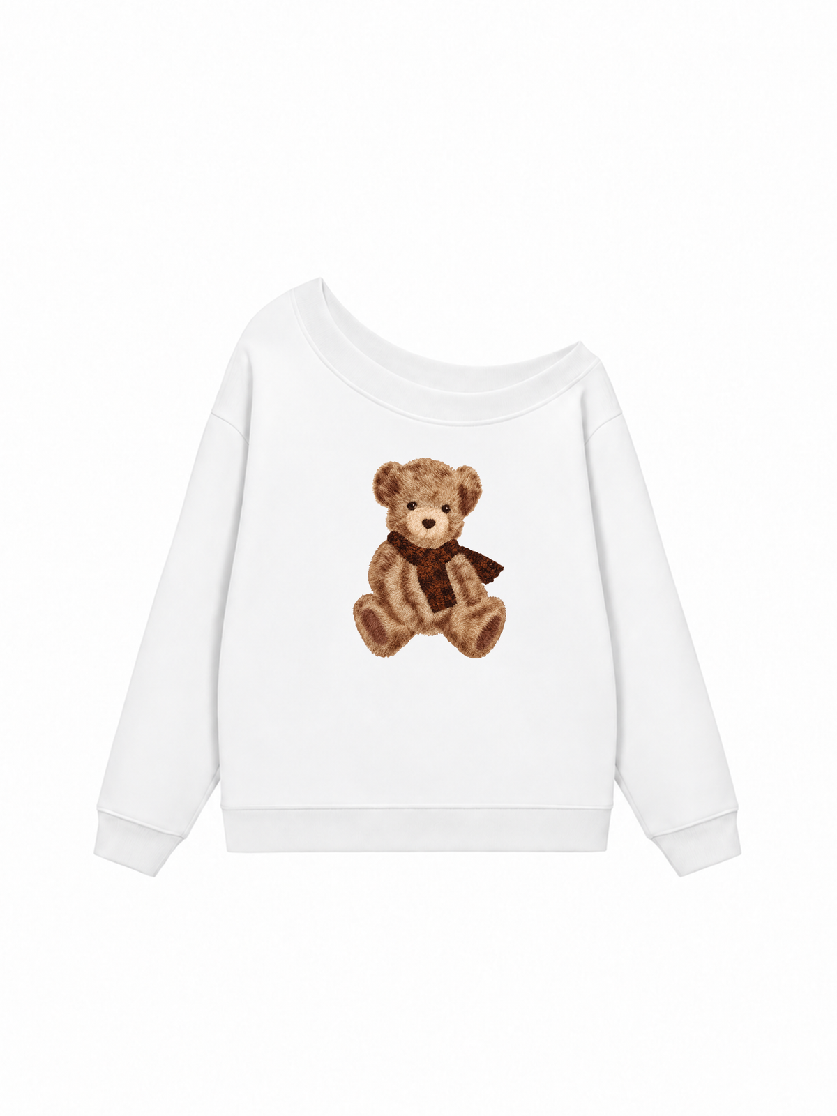 Áo Sweater Lệch Vai Nỉ Hai Da Teddy Bear Cold Weather