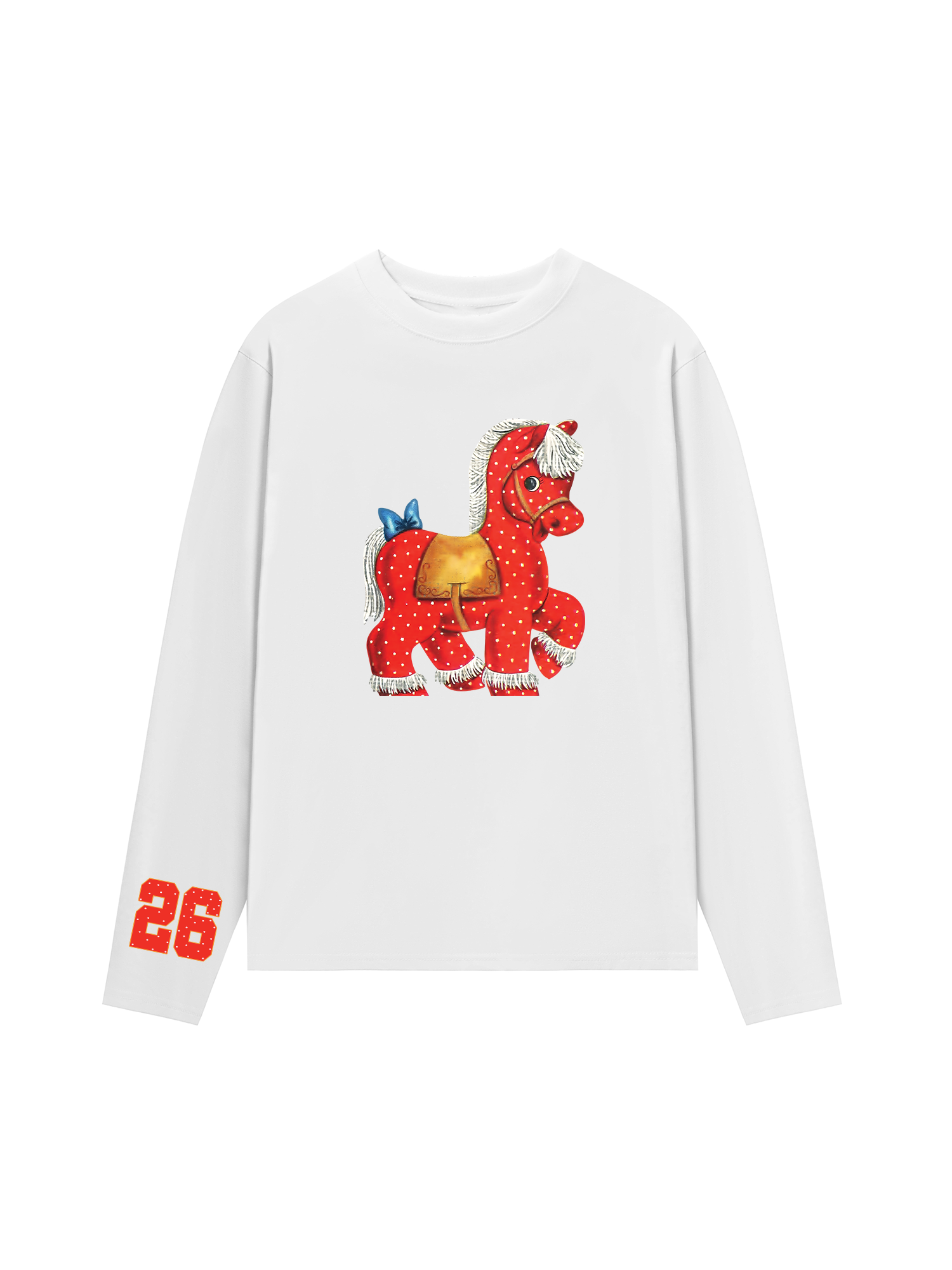 Áo Thun Dài Tay Red Dots Horse