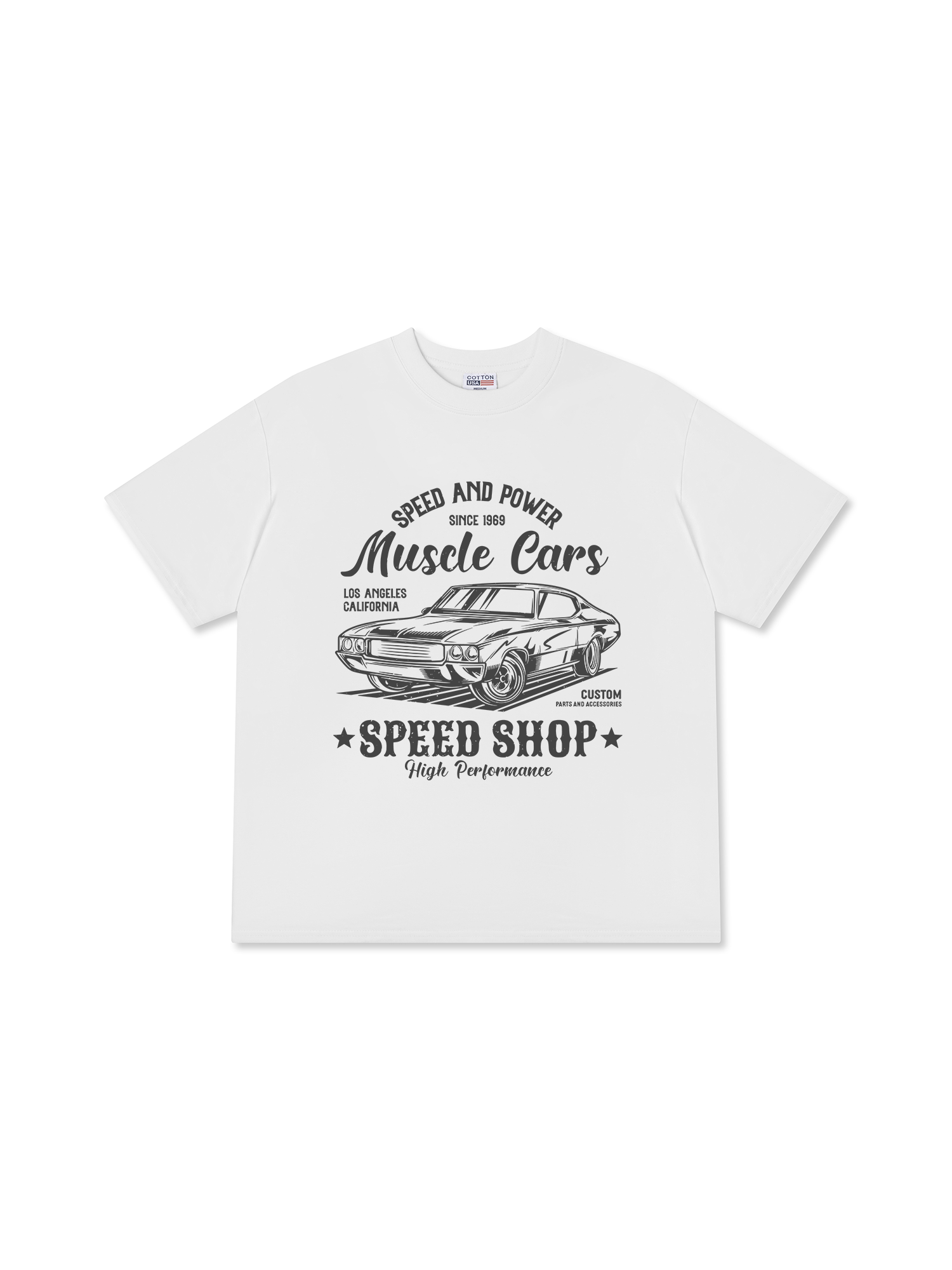 Áo Thun Relaxed Fit Speed And Power Muscle Cars