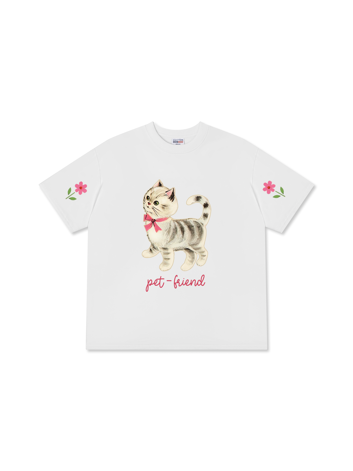 Áo Thun Relaxed Fit Soft Paw Pet Friend Cat