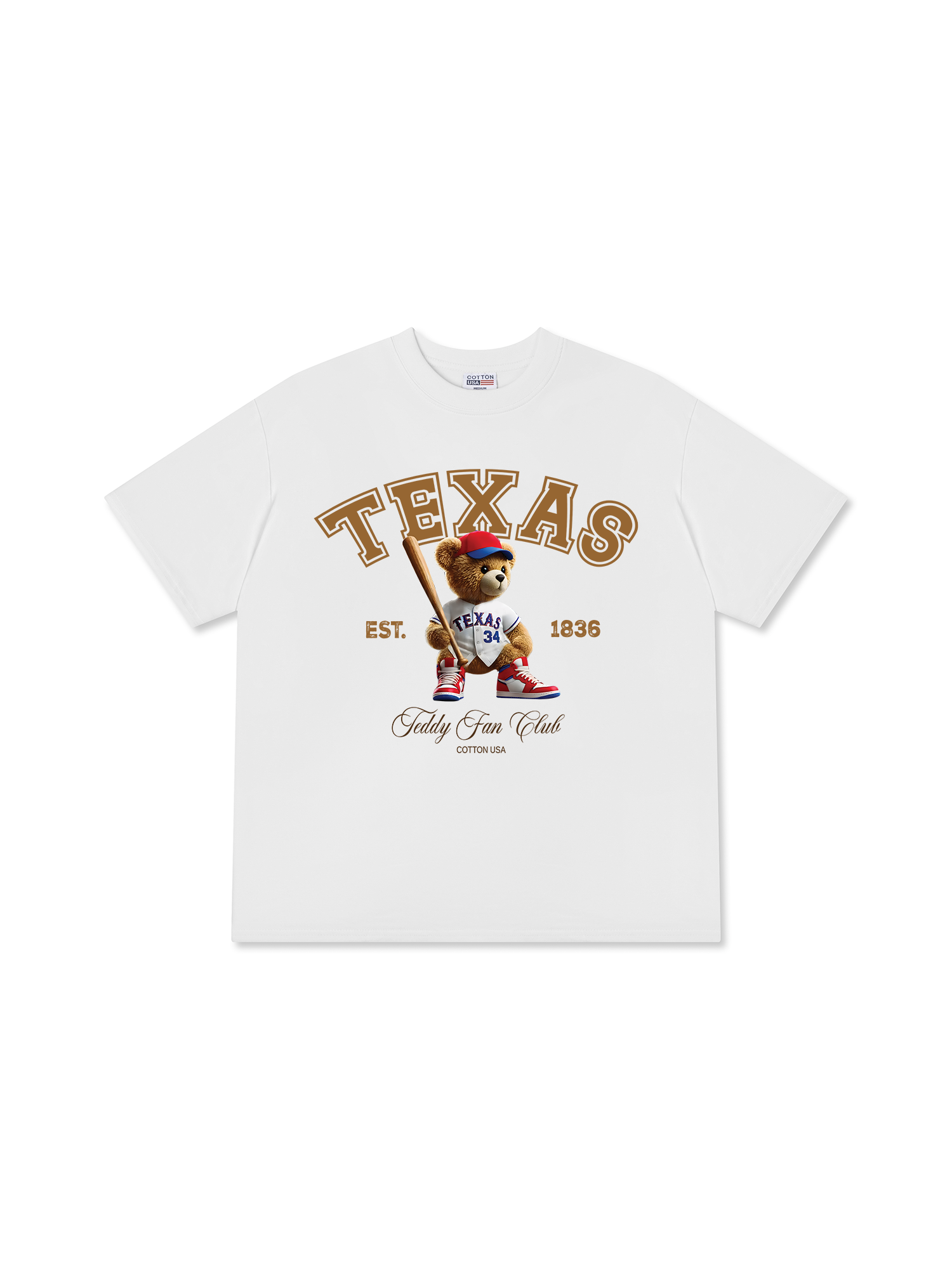 Áo Thun Relaxed Fit Baseball Texas Teddy Fan Club