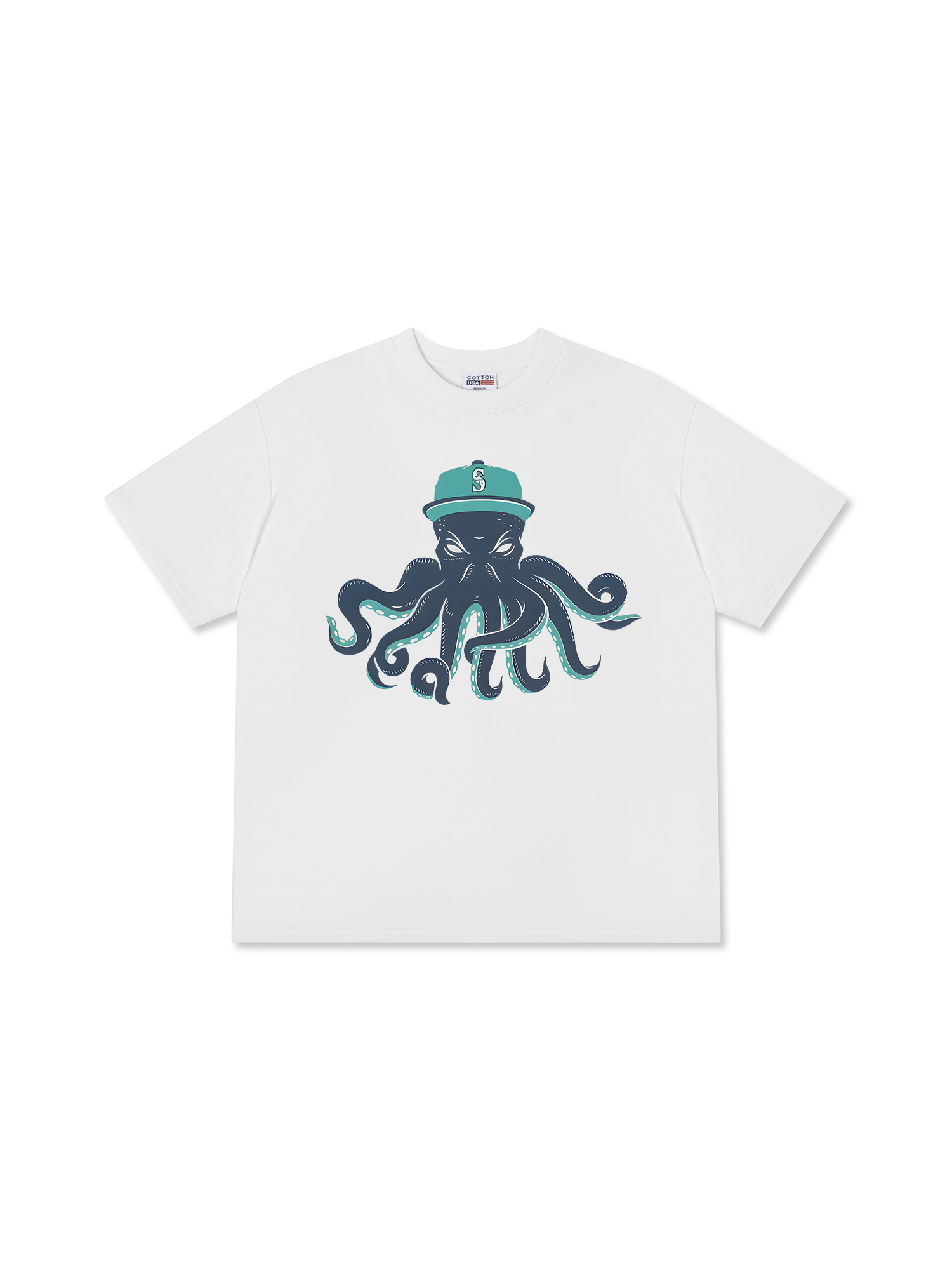 Áo Thun Relaxed Fit Baseball Green Octopus