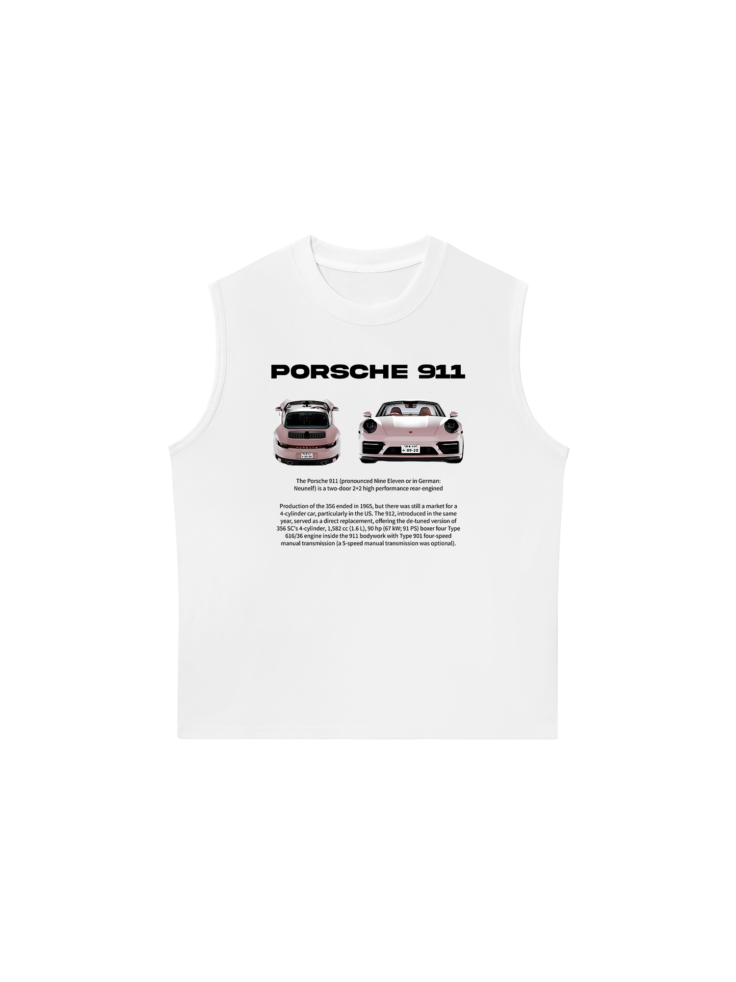 Áo Ba Lỗ Relaxed Fit Porsche 911 Pear Pink