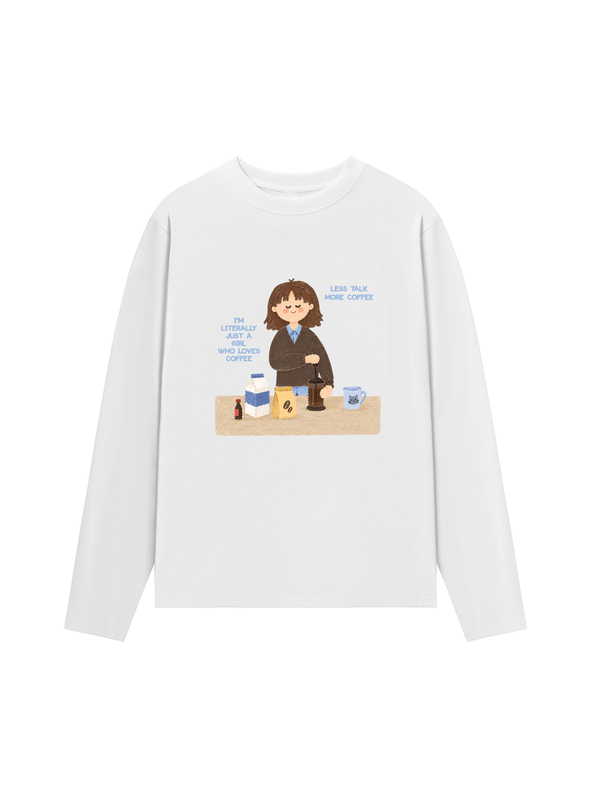 Áo Thun Dài Tay Girl Love Coffee