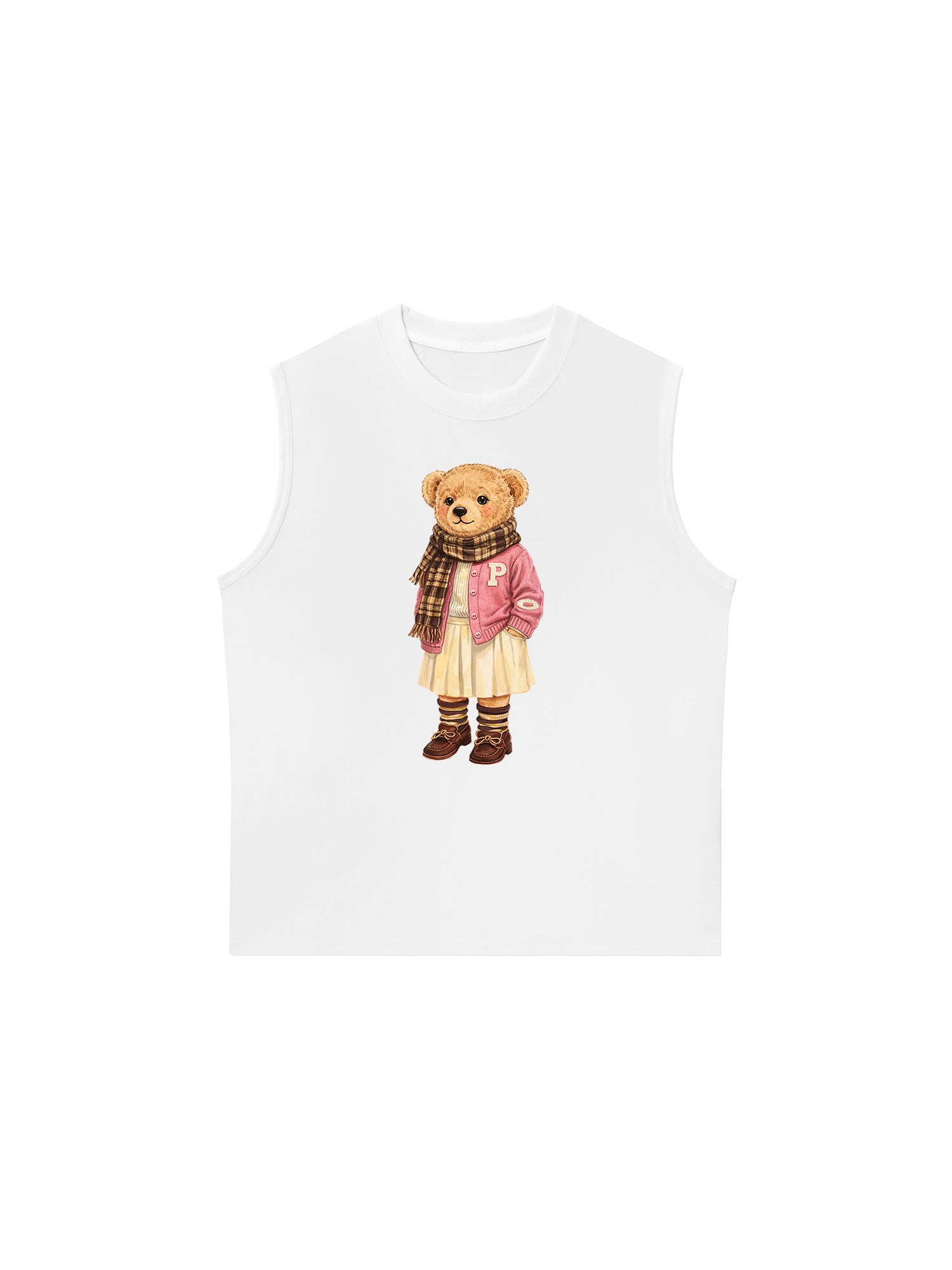 Áo Ba Lỗ Relaxed Fit Pink Girl Bear