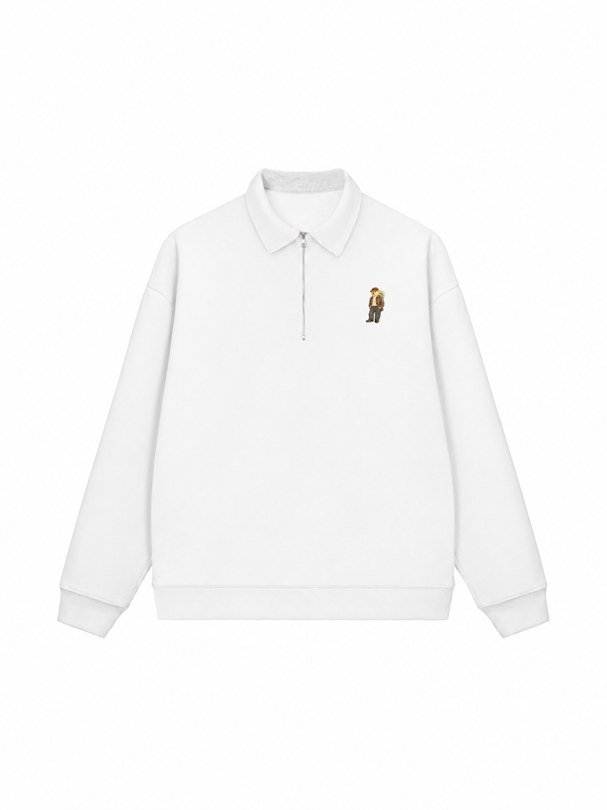 Áo Sweater Polo Nỉ Hai Da Travel Vloger Bear