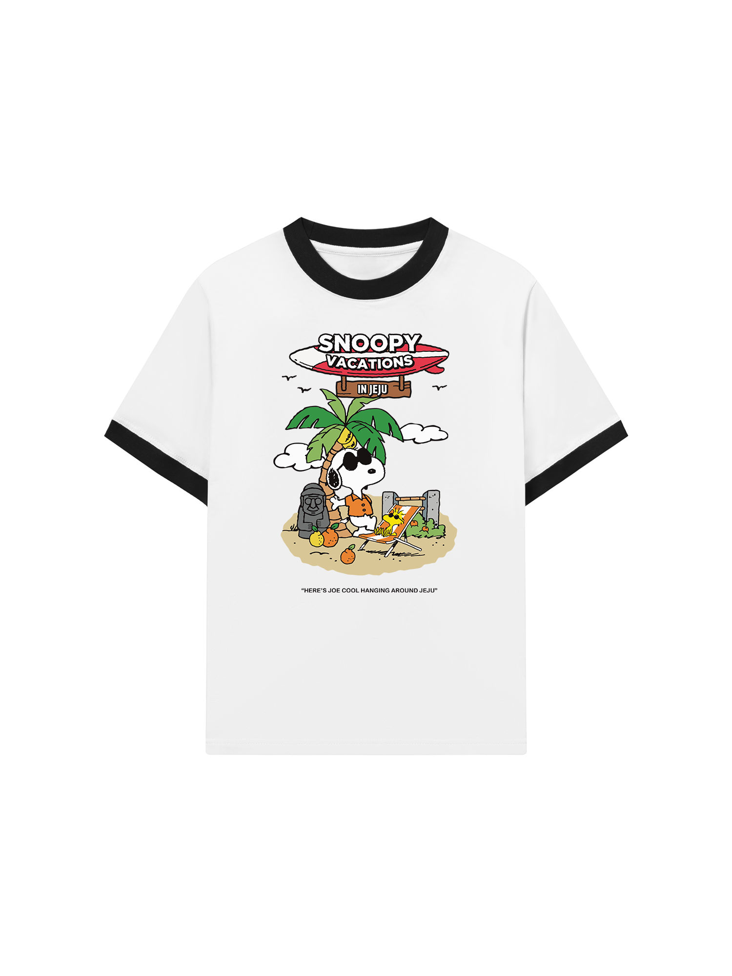 Áo Thun Ringer Relaxed Fit Tropical Summer Vacations Cute Dog