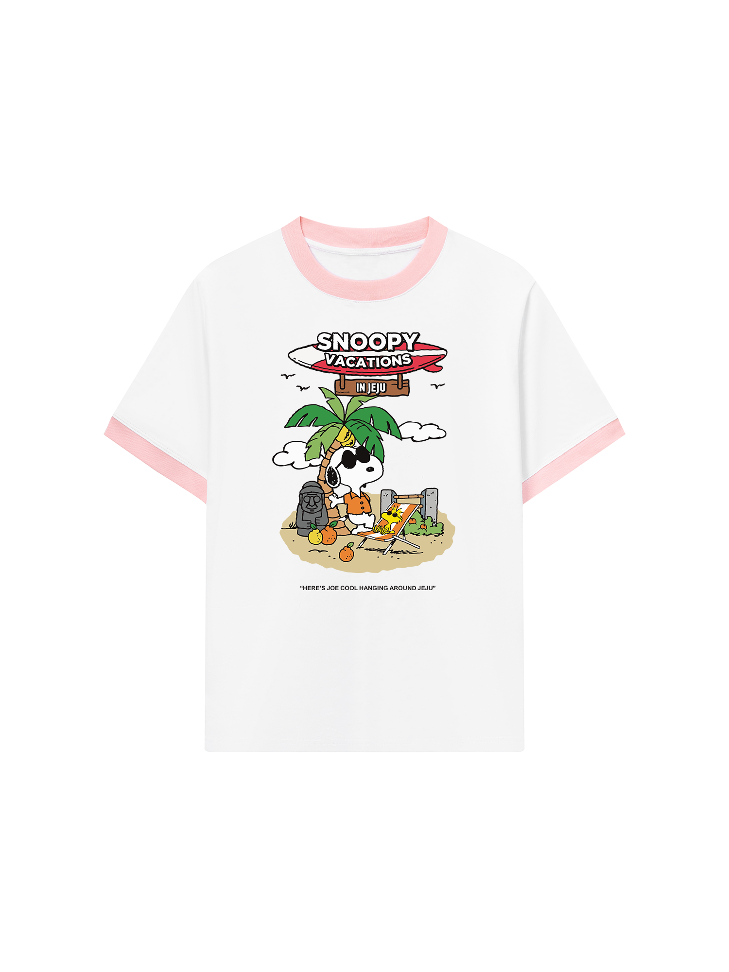 Áo Thun Ringer Relaxed Fit Tropical Summer Vacations Cute Dog