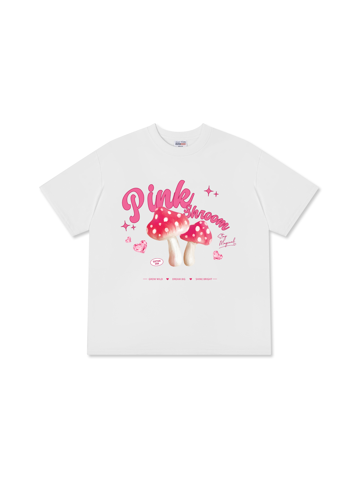 Áo Thun Relaxed Fit Tropical Pink Shrooms