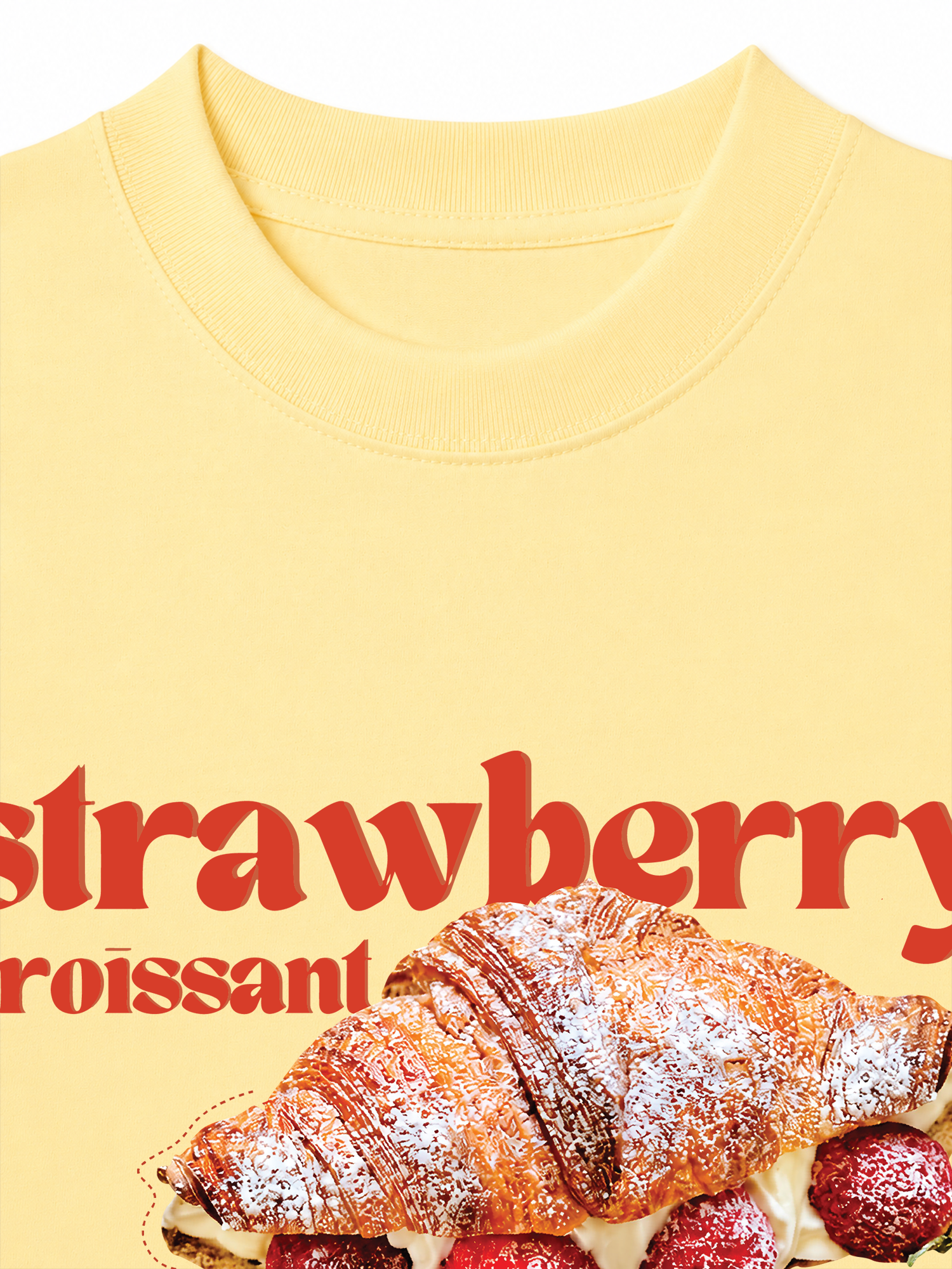 Áo Thun Relaxed Fit Yummy Mood Strawberry Croissant