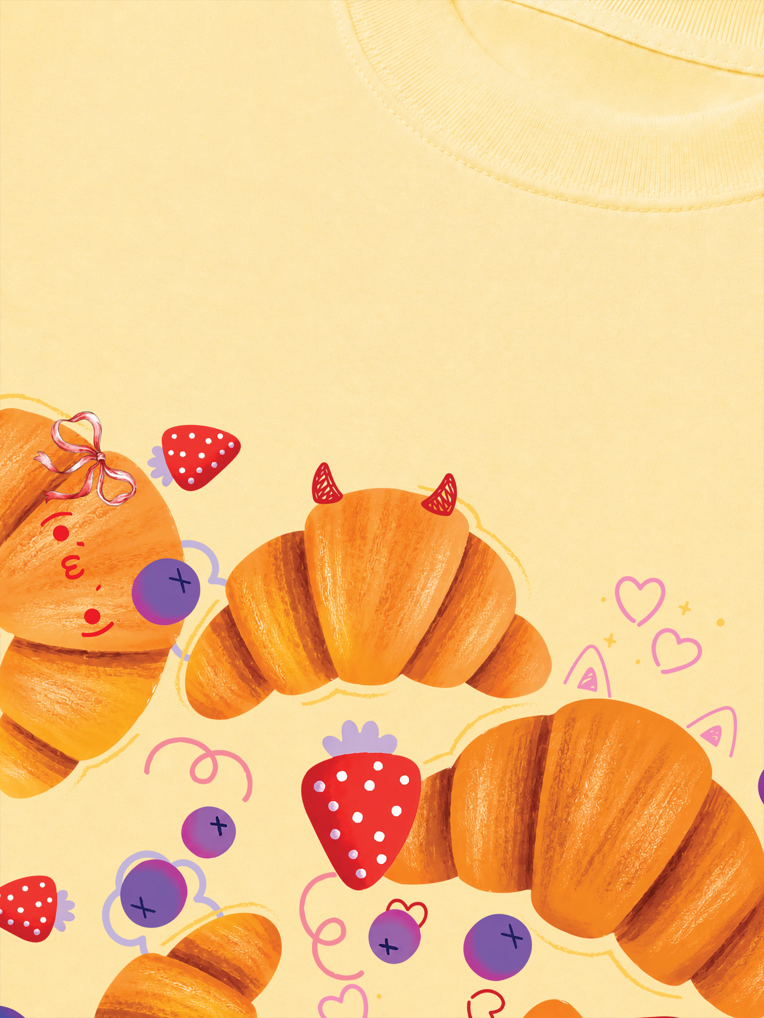 Áo Thun Relaxed Fit Croissant With Blueberries