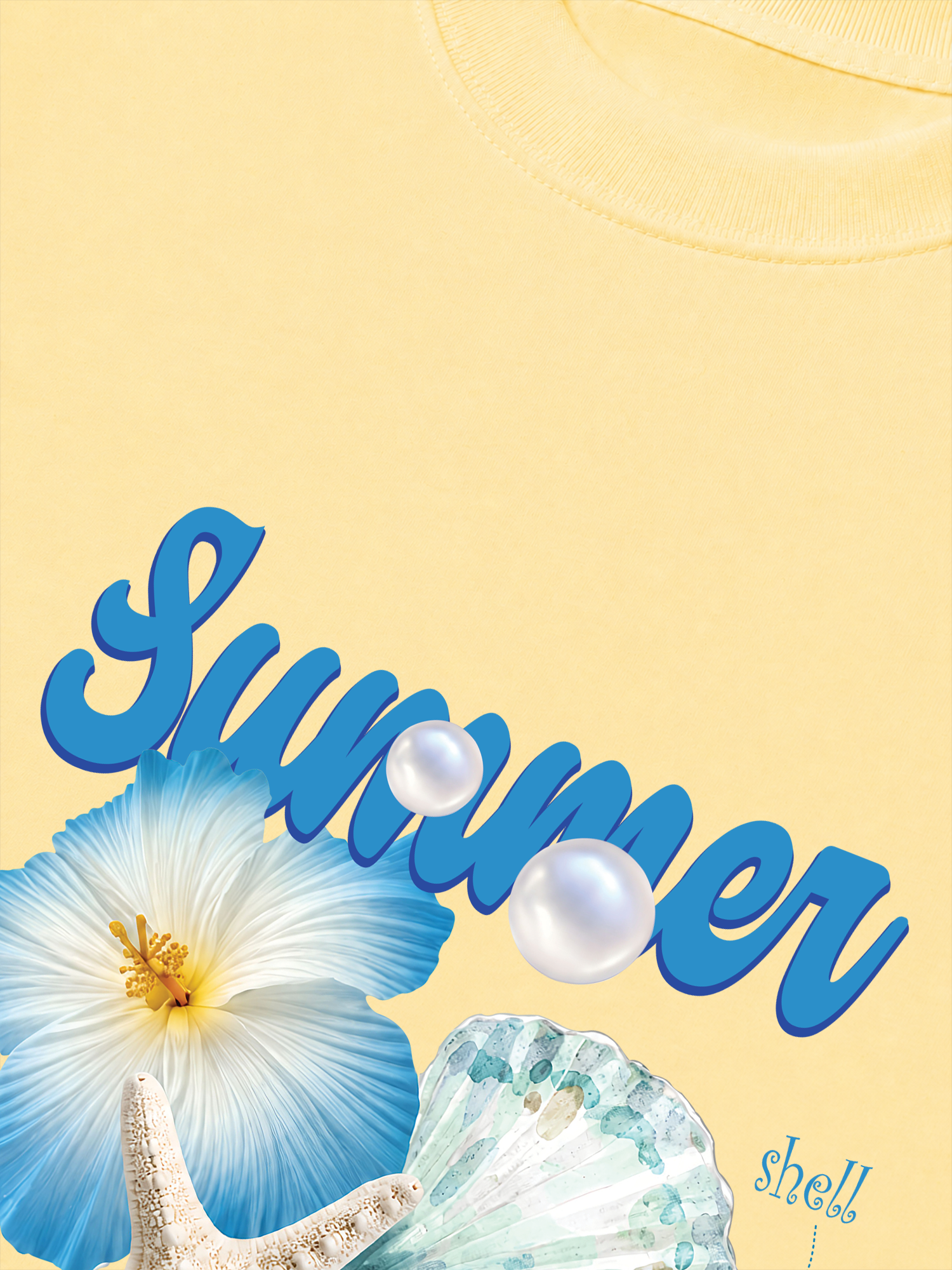 Áo Thun Relaxed Fit Tshirt Tropical Summer, Shell, Starfish