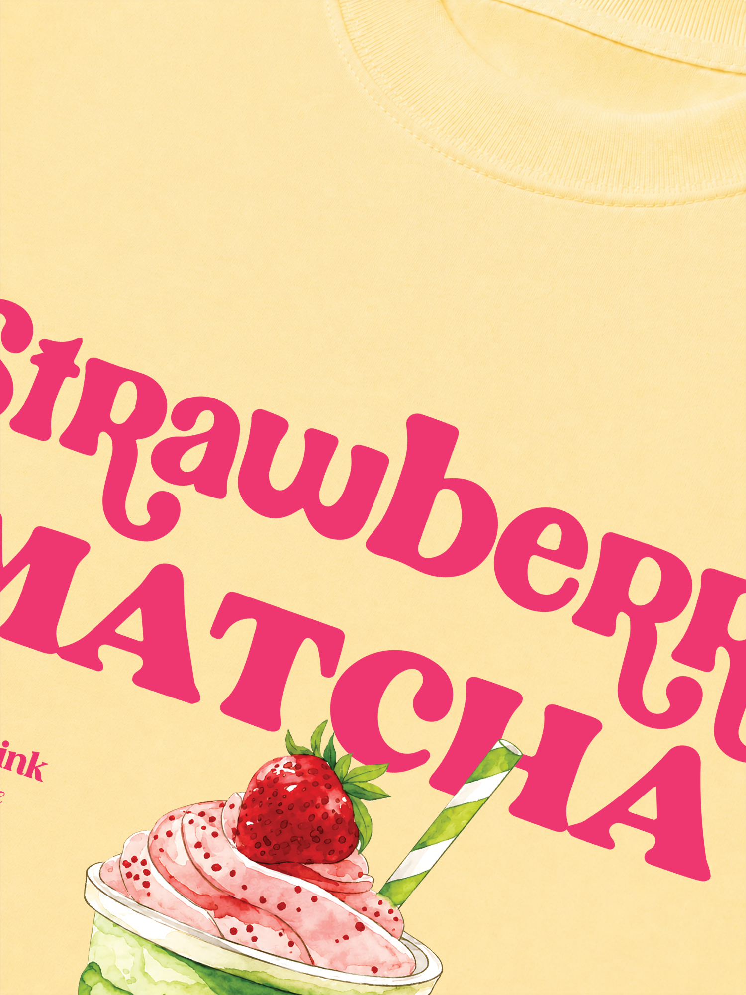 Áo Thun Relaxed Fit Daily Cup Strawberry Matcha