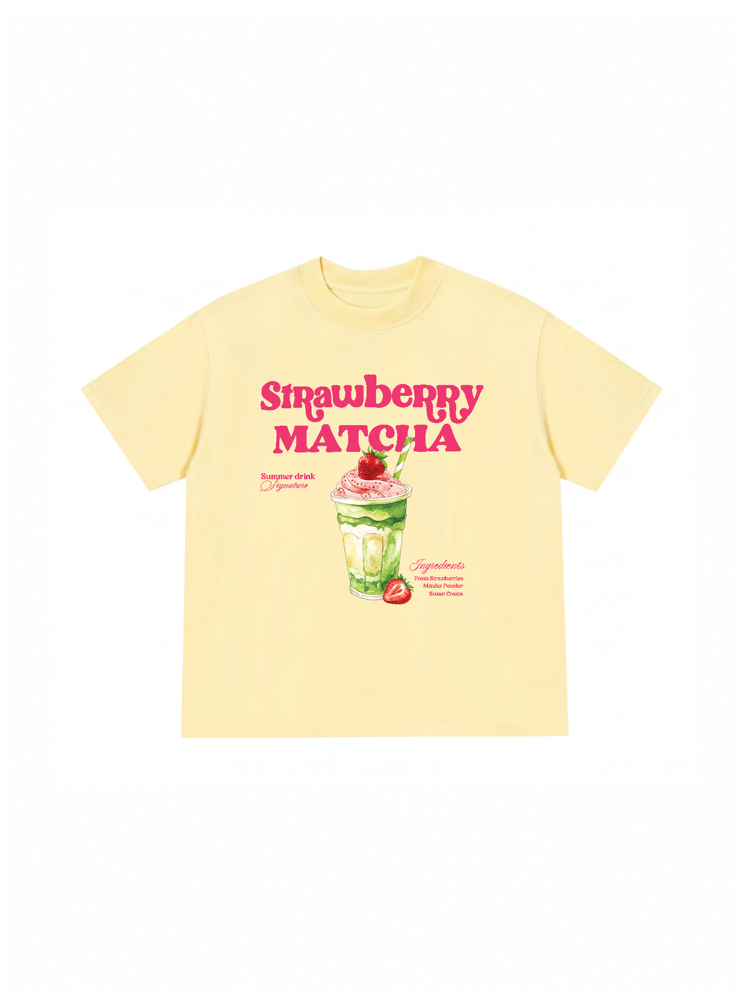 Áo Thun Relaxed Fit Daily Cup Strawberry Matcha