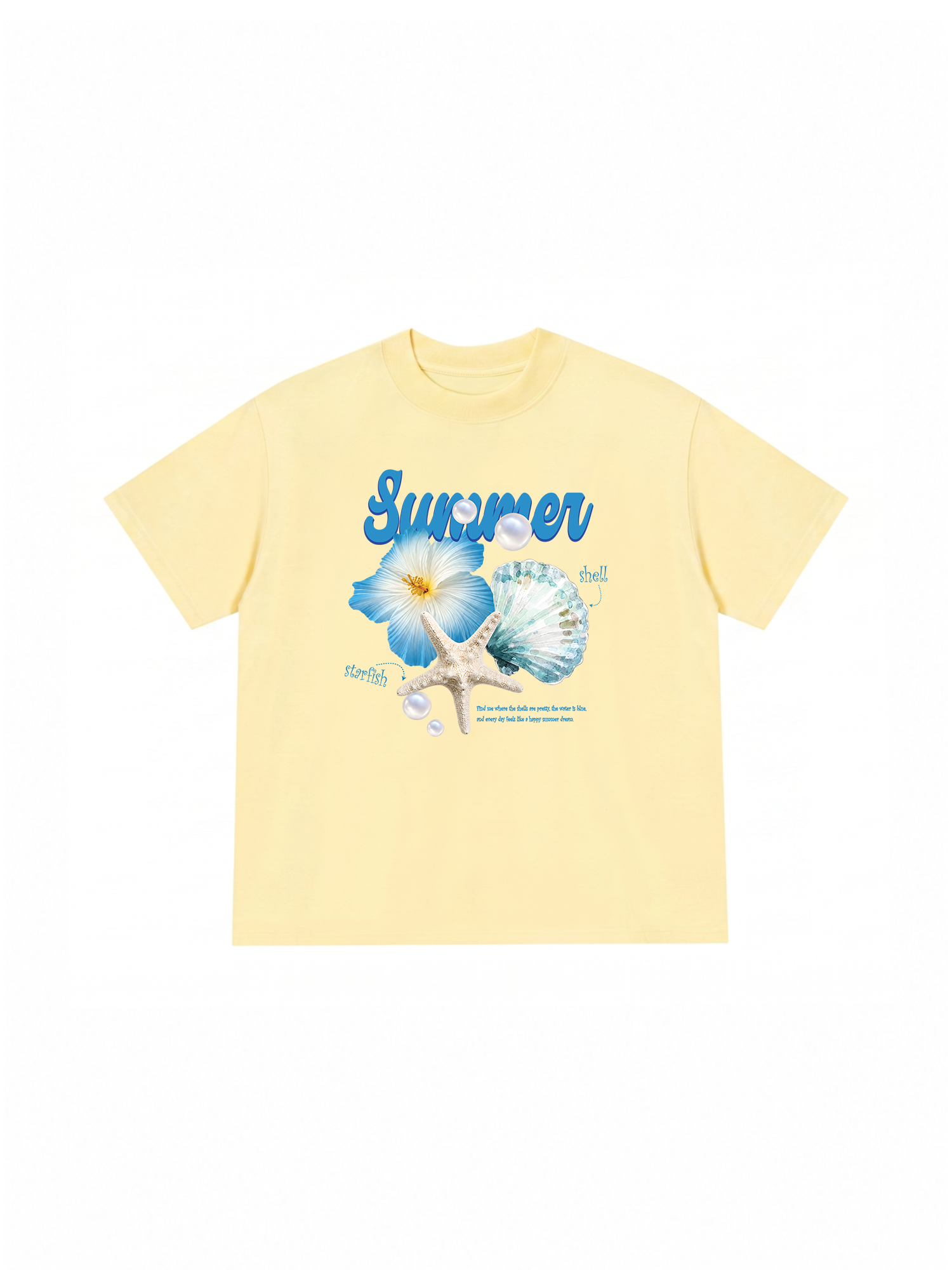 Áo Thun Relaxed Fit Tshirt Tropical Summer, Shell, Starfish