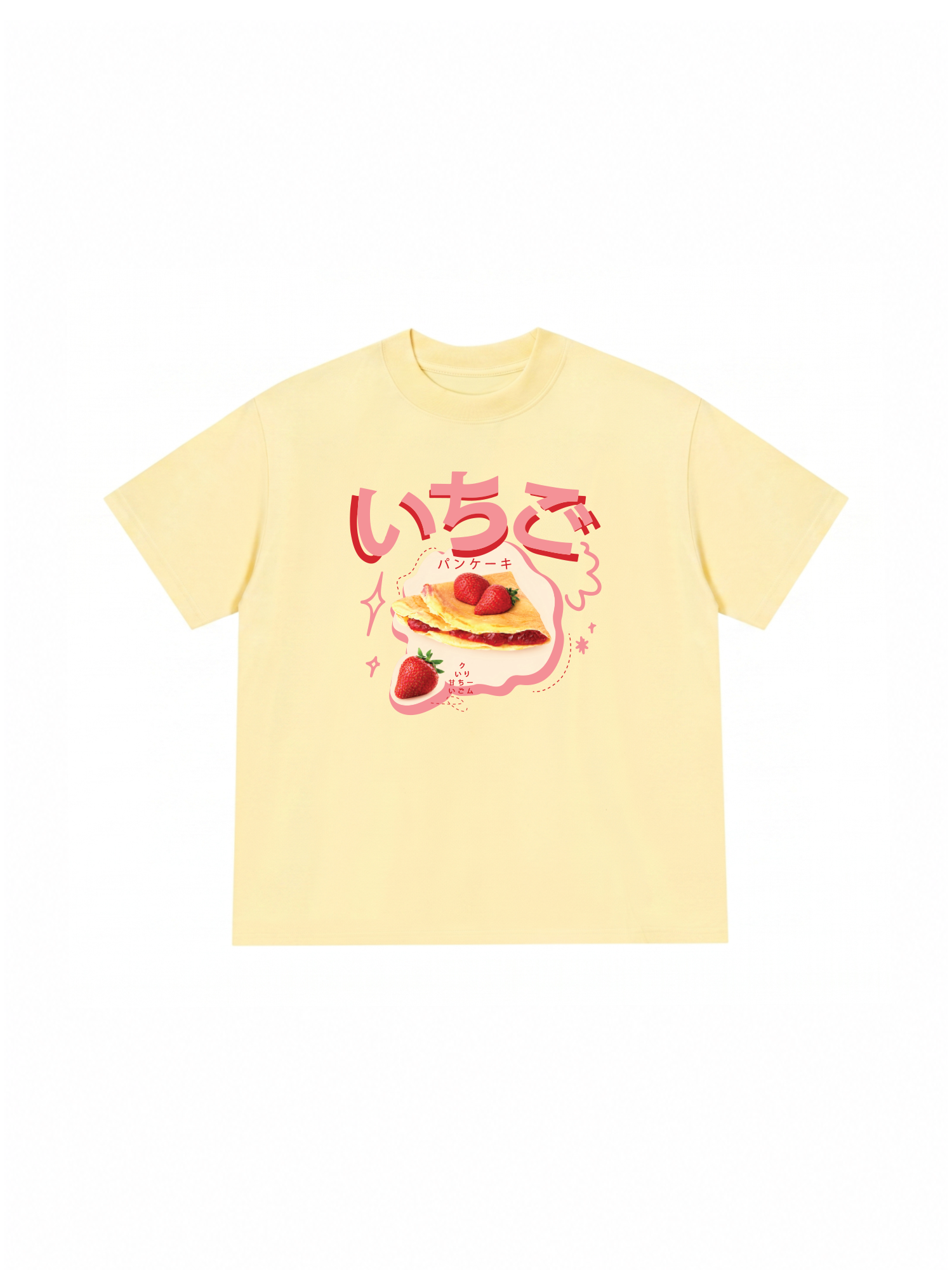 Áo Thun Relaxed Fit Yummy Mood Strawberry Crepe