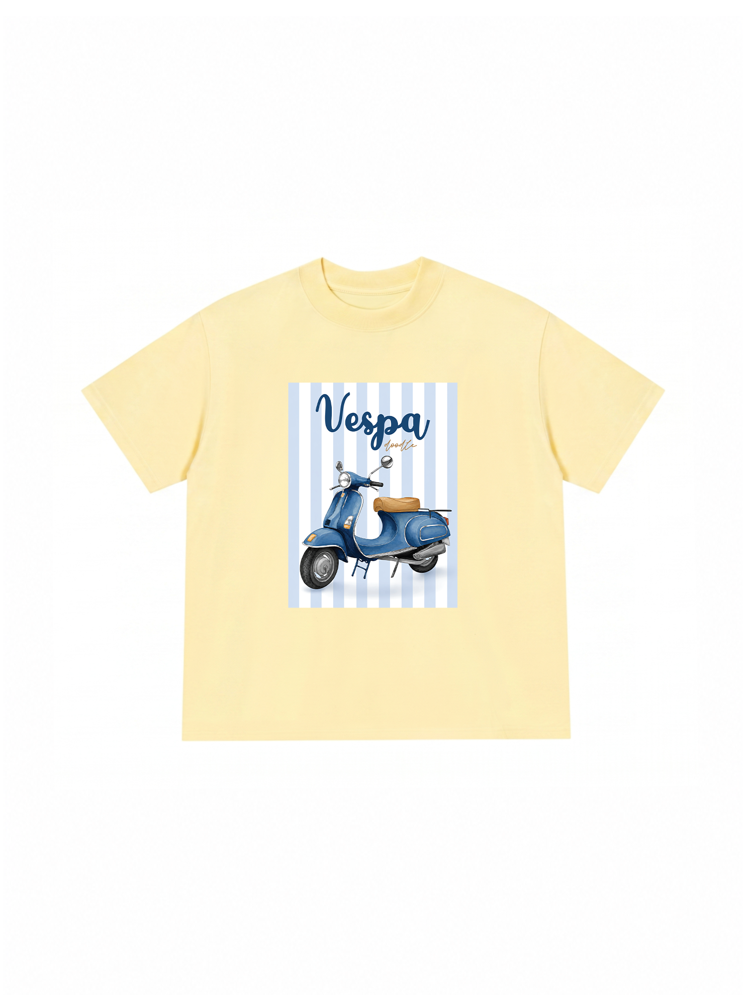 Áo Thun Relaxed Fit Motobike Vespa Doodle