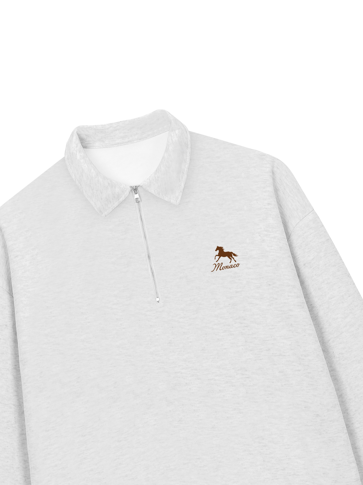 Áo Sweater Polo Nỉ Hai Da Monaco Horse Logo