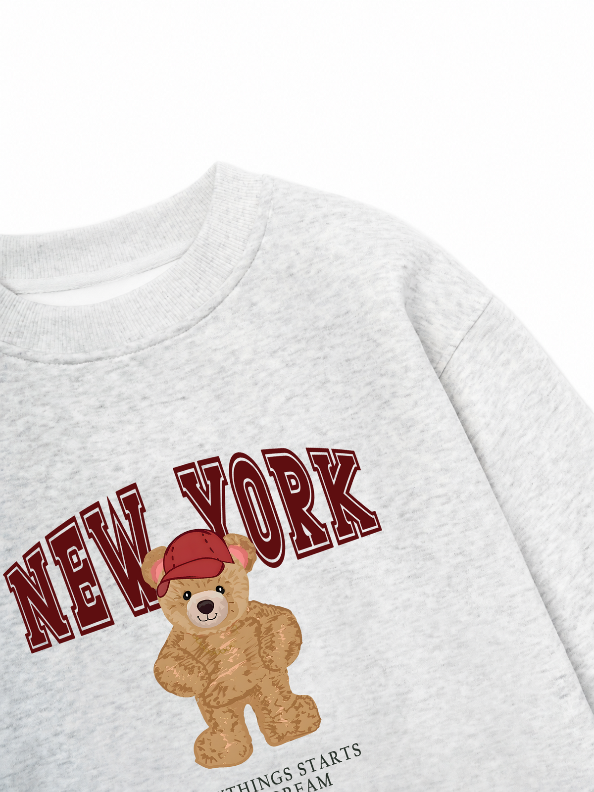 Áo Sweater Nỉ Hai Da City New York Red Bear