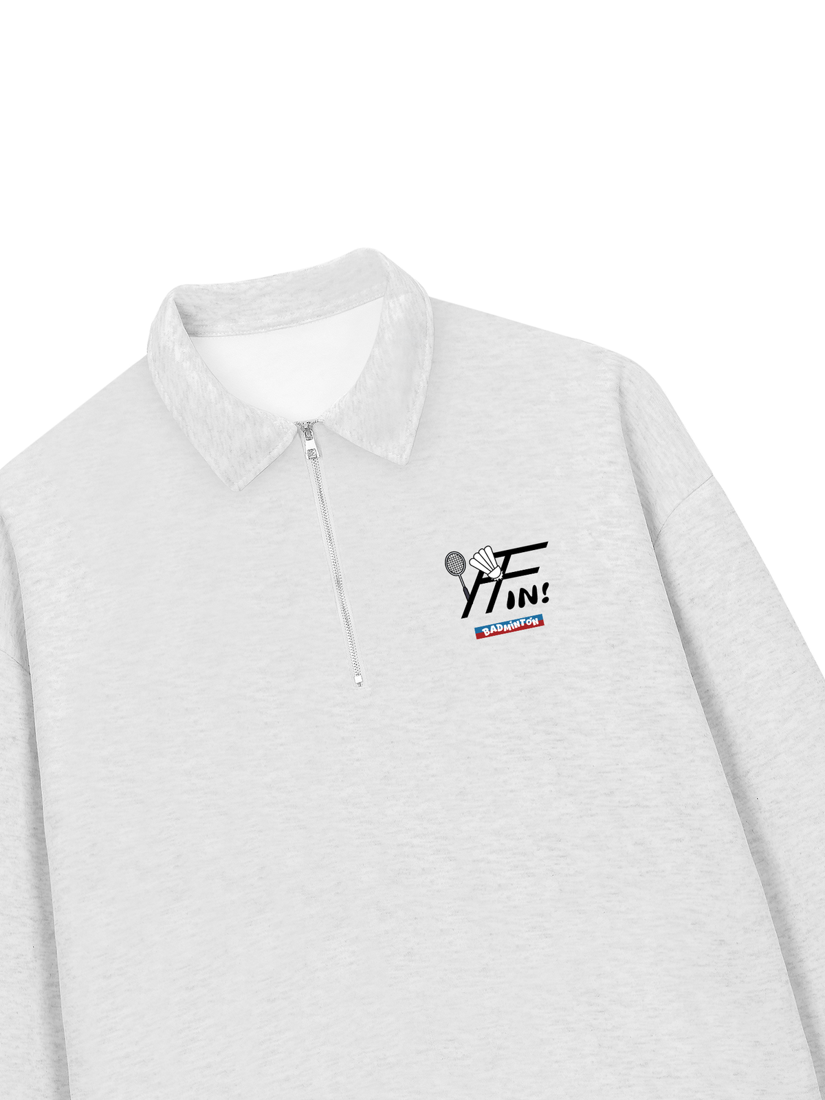 Áo Sweater Polo Nỉ Hai Da Badminton In