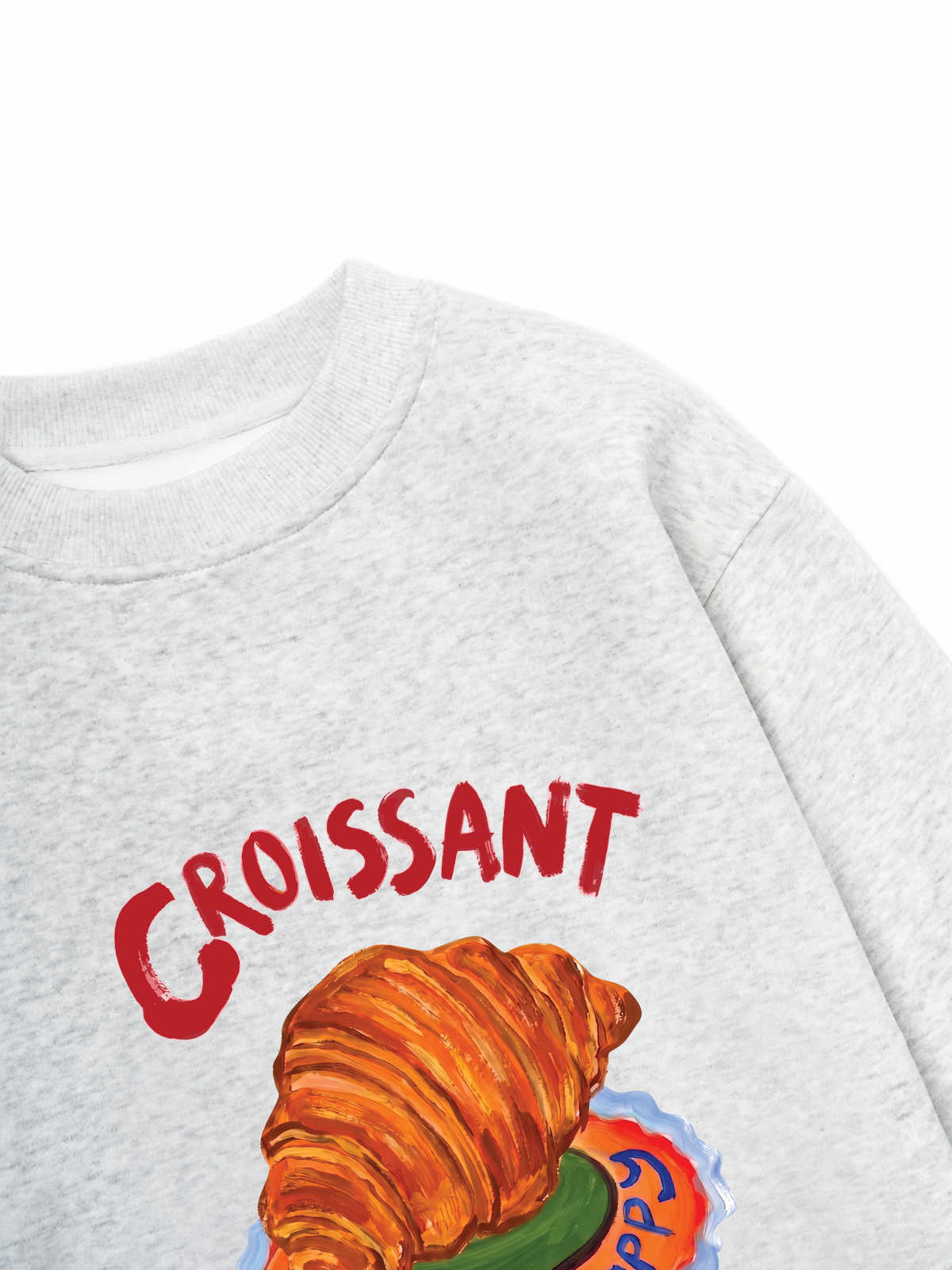 Áo Sweater Nỉ Hai Da Yummy Mood Croissant Club