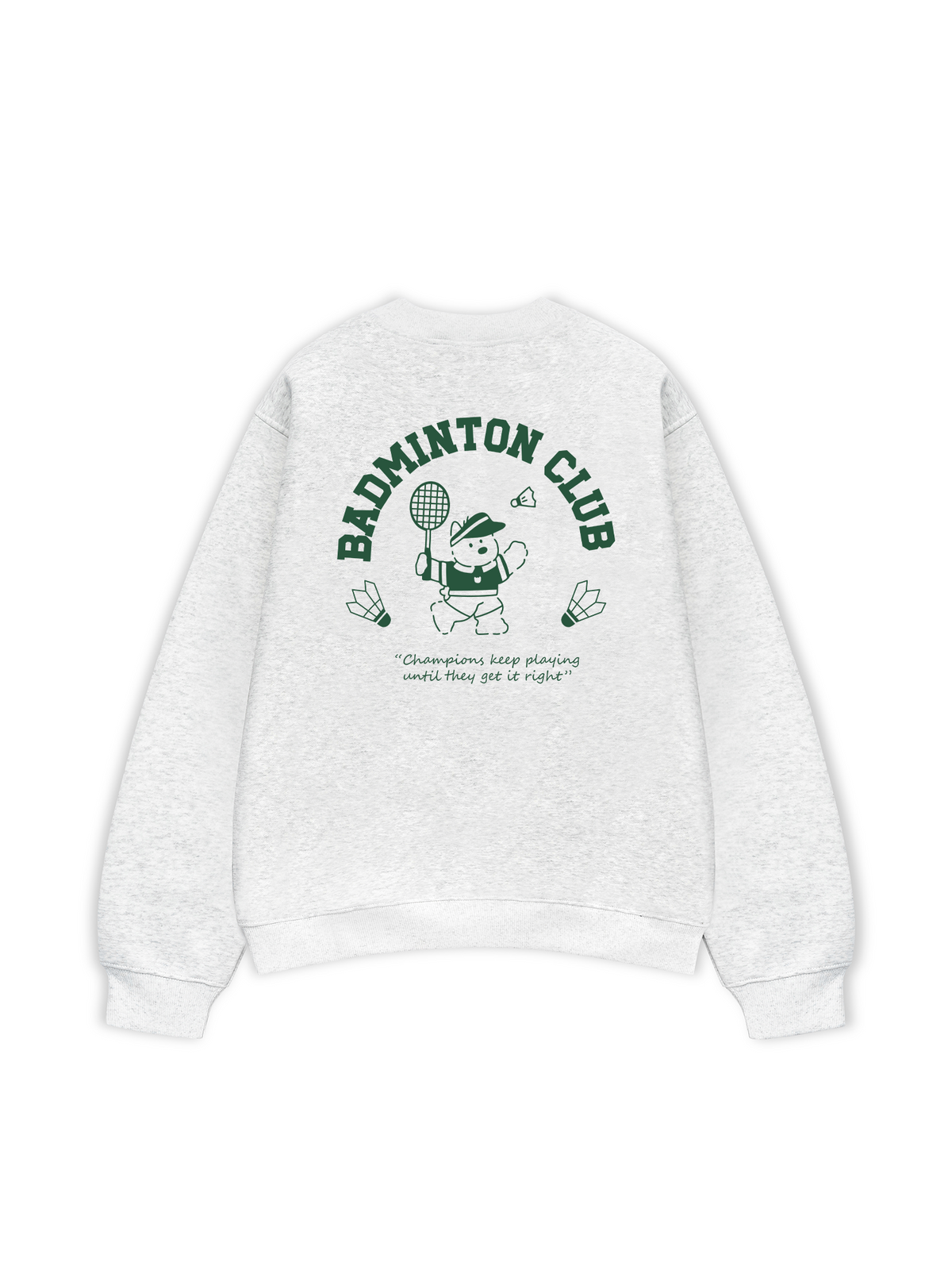 Áo Sweater Nỉ Hai Da Badminton Club Green