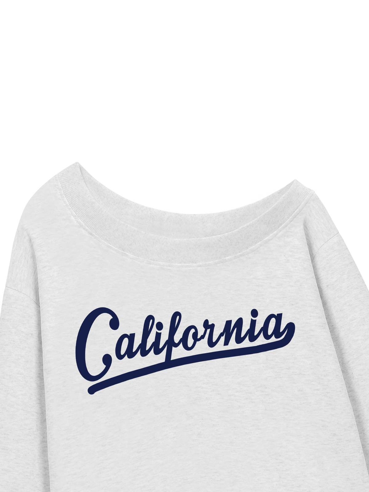 Áo Sweater Lệch Vai Nỉ Hai Da USA Califorinia Blue