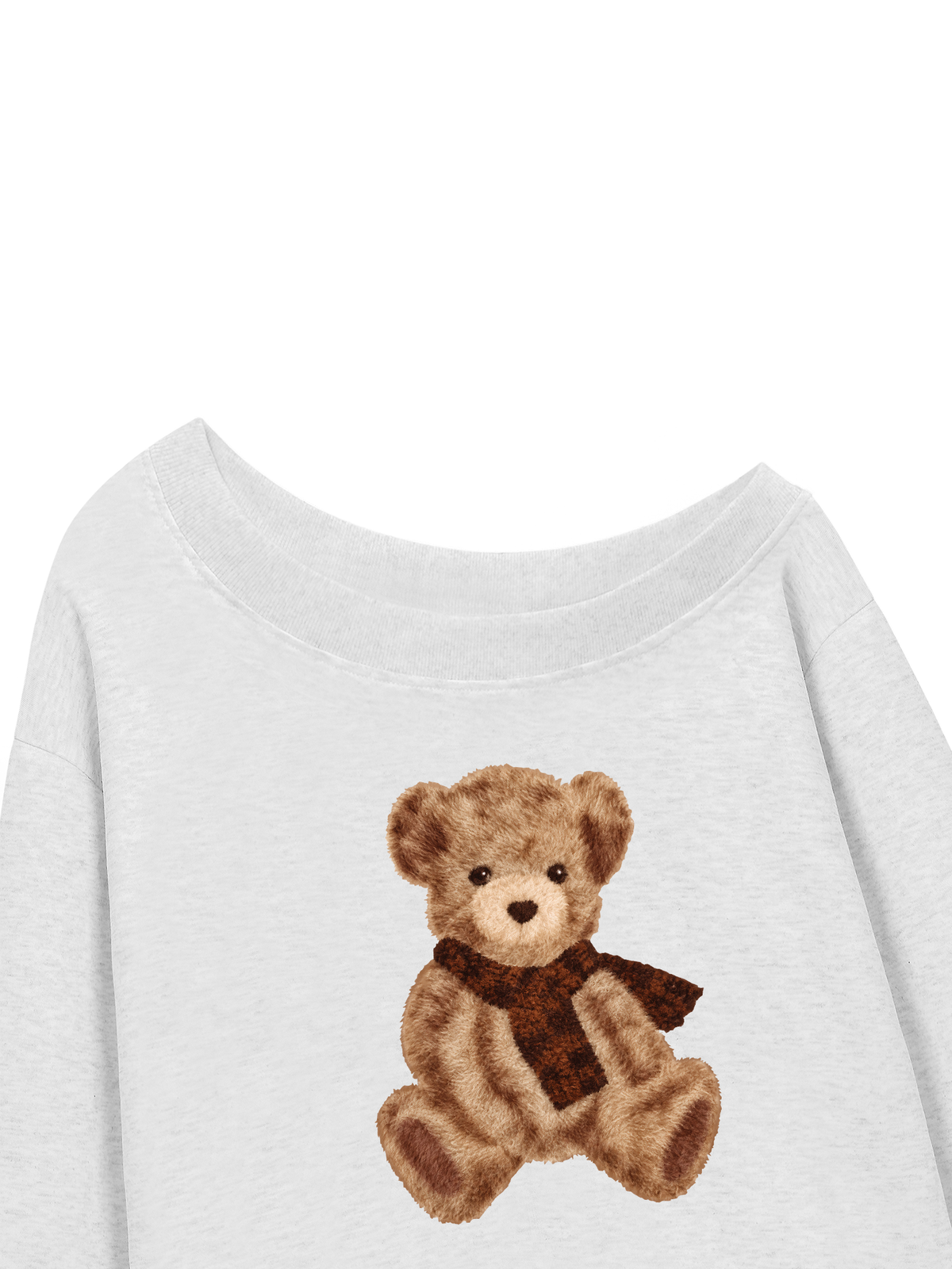 Áo Sweater Lệch Vai Nỉ Hai Da Teddy Bear Cold Weather