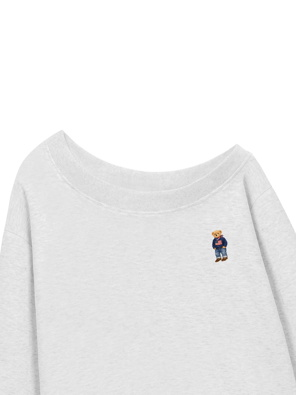 Áo Sweater Lệch Vai Nỉ Hai Da America Boy