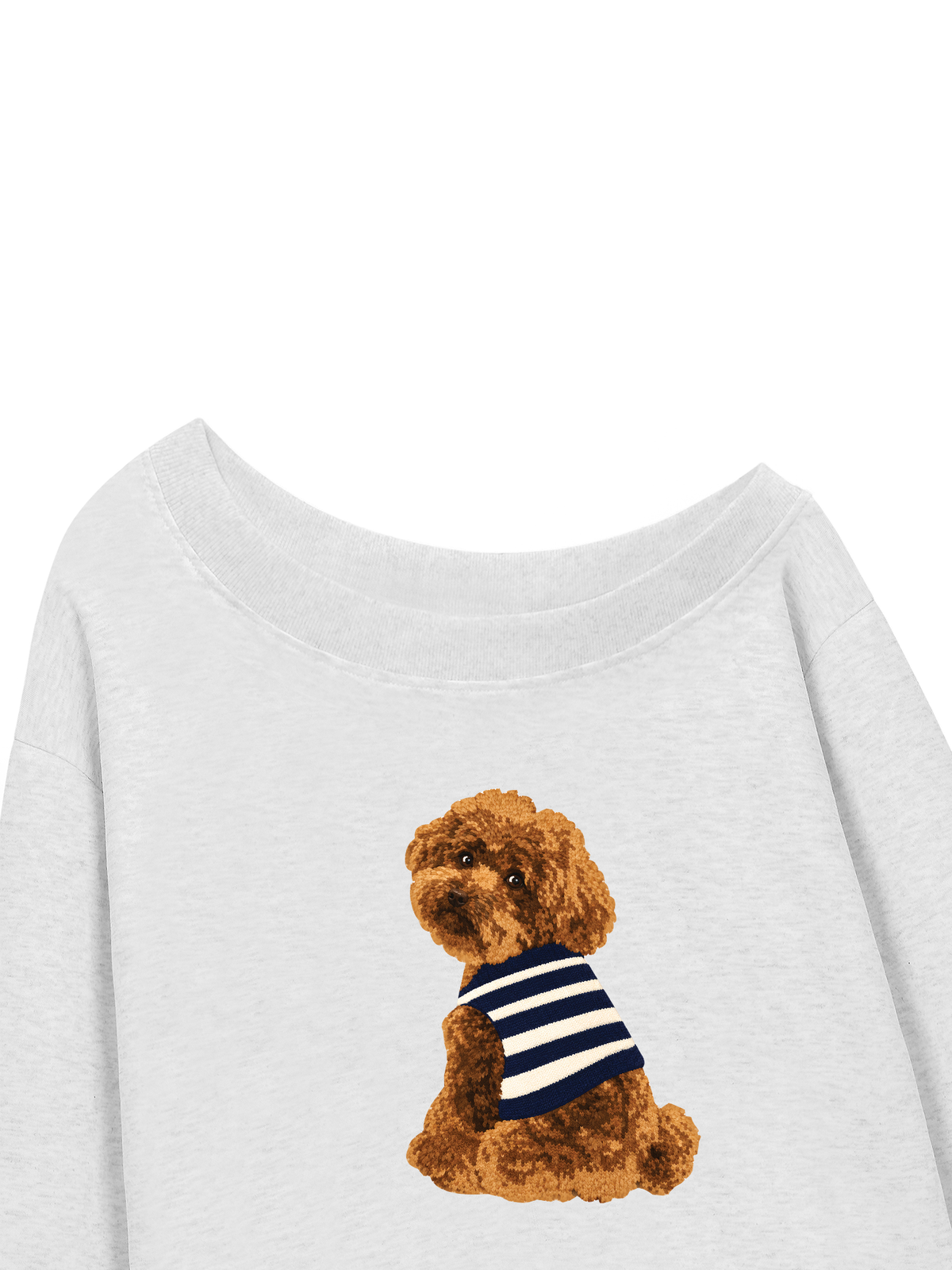 Áo Sweater Lệch Vai Nỉ Hai Da Blush Fawn