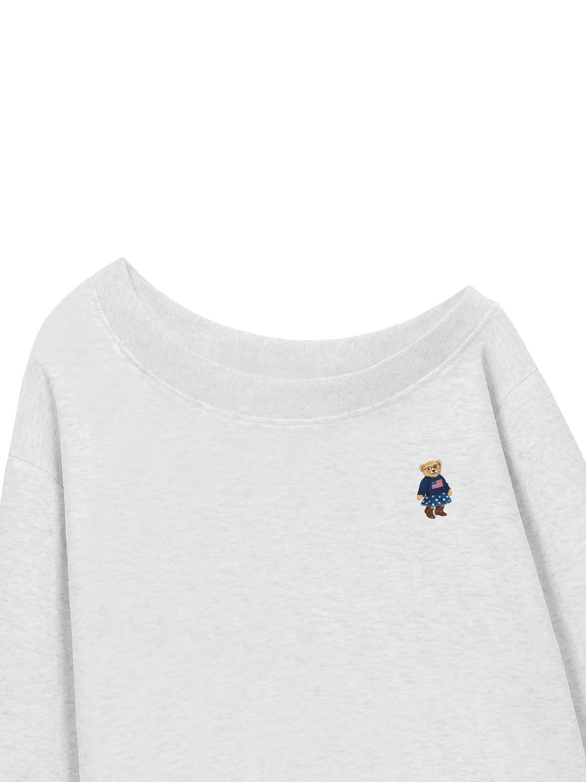 Áo Sweater Lệch Vai Nỉ Hai Da American Girl