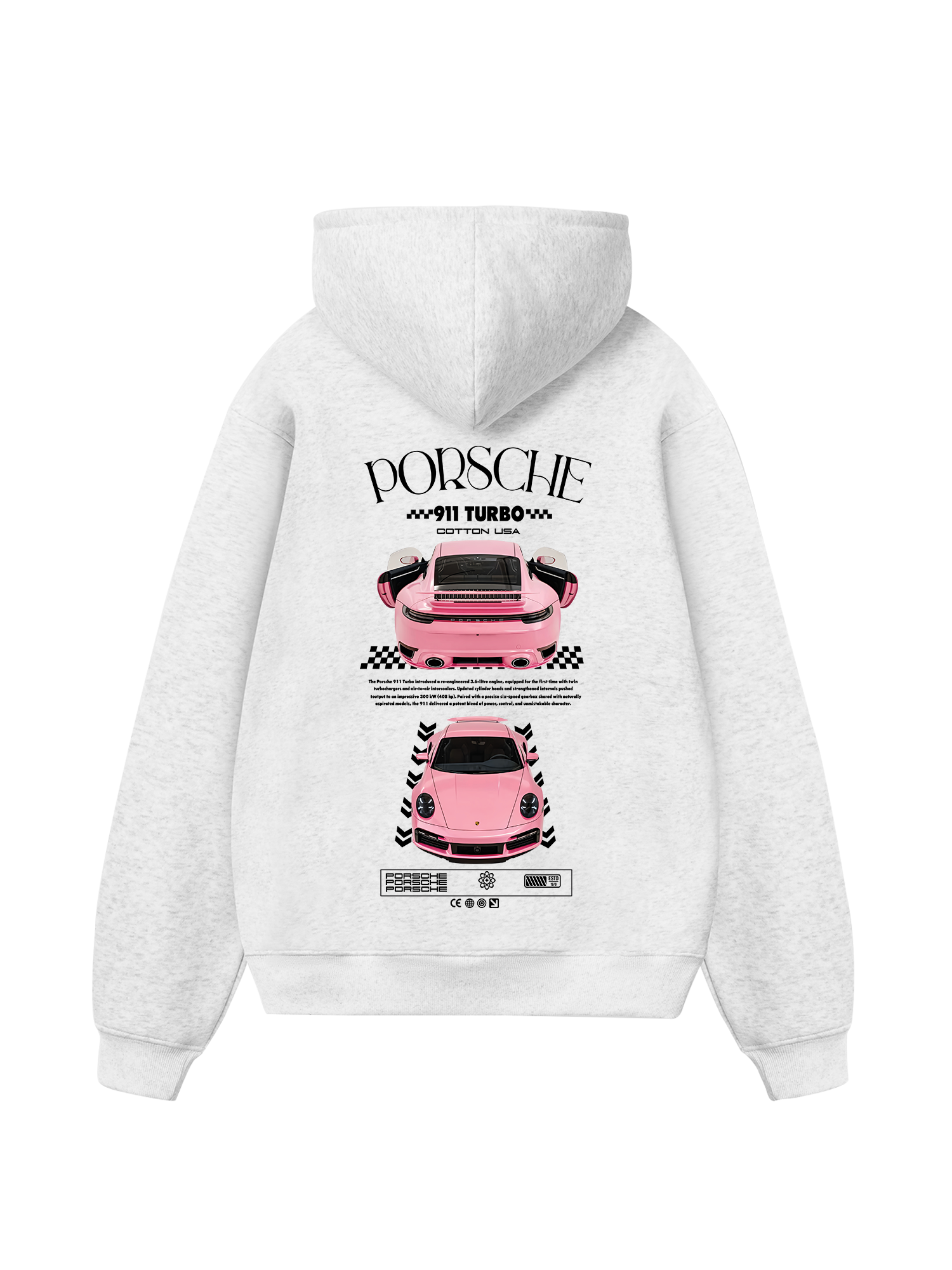 Pink Porsche 911 Turbo Hoodie