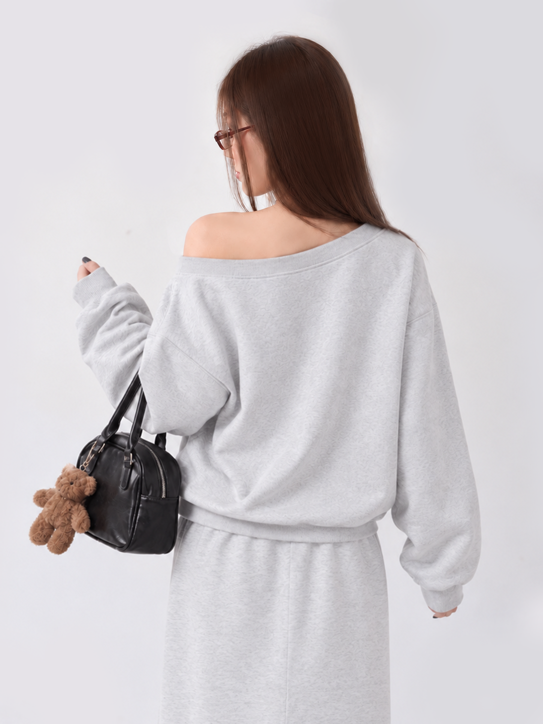 Áo Sweater Lệch Vai Nỉ Hai Da Cotton USA Basic