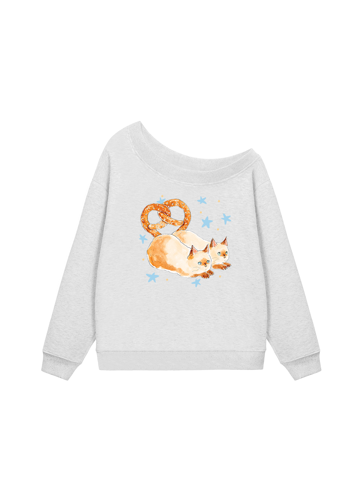 Áo Sweater Lệch Vai Nỉ Hai Da Bread Cat