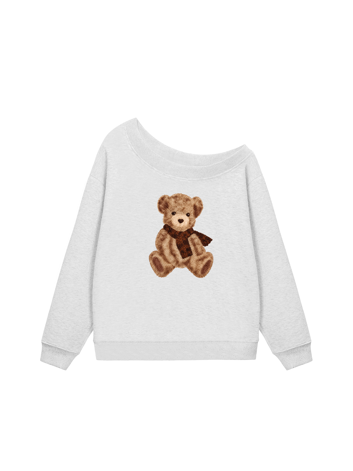Áo Sweater Lệch Vai Nỉ Hai Da Teddy Bear Cold Weather