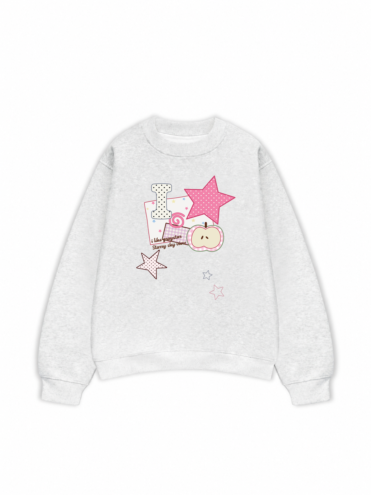 Áo Sweater Nỉ Hai Da Dotty Mood Pink Star Candy