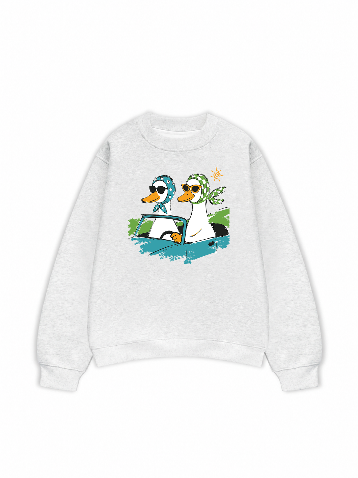 Áo Sweater Nỉ Hai Da Farm Duck Driving
