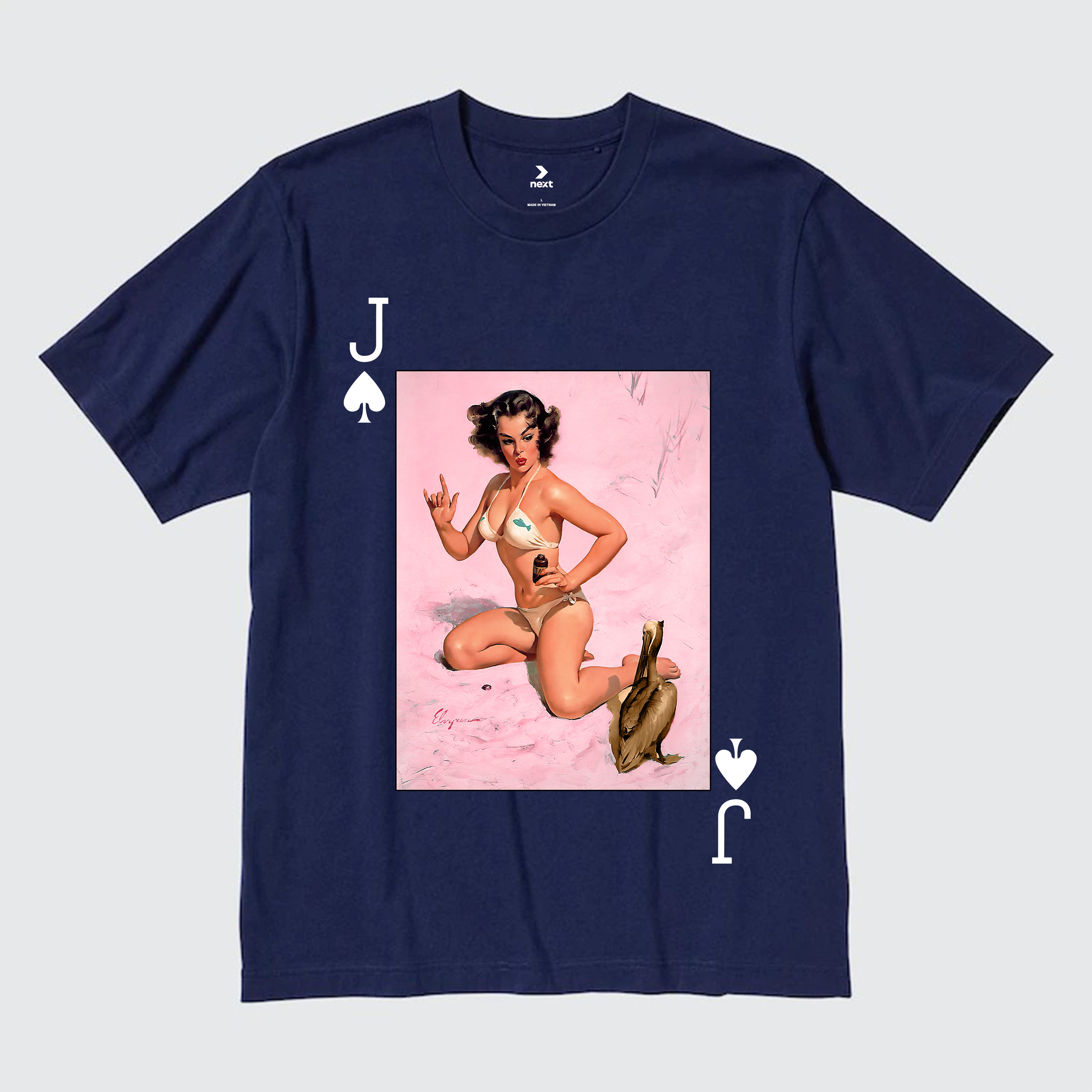 J GIRL RETRO T-SHIRT / NAVY