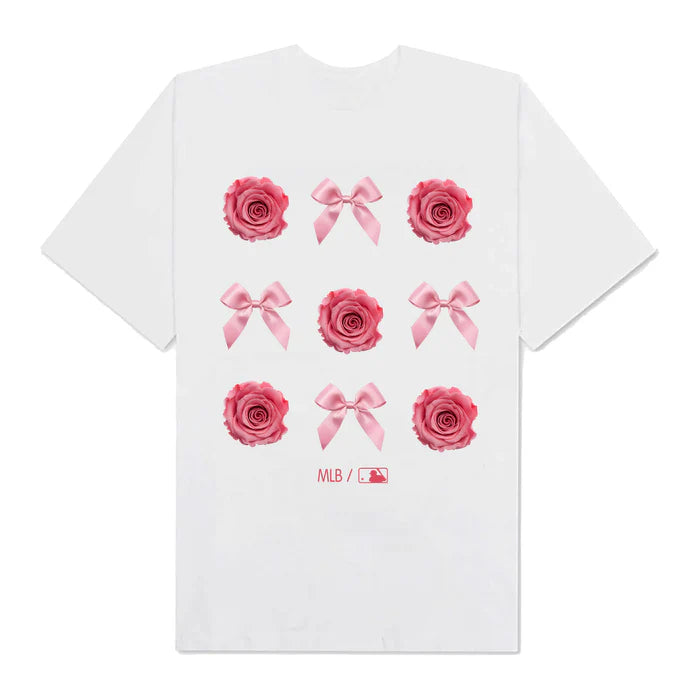 Flash Sale MLB Floral Pink Rose Ribbon T-Shirt