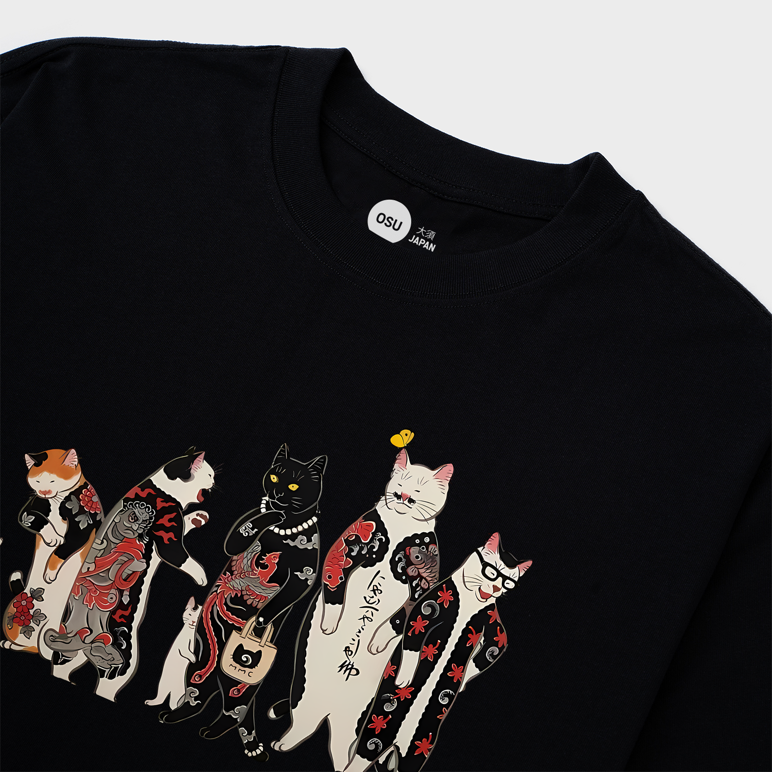 CAT JAPANESE T-SHIRT / ĐEN