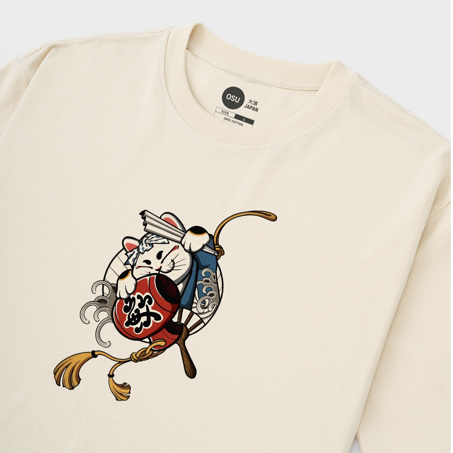 JAPANESE LUCKY CAT CUTE T-SHIRT / KEM