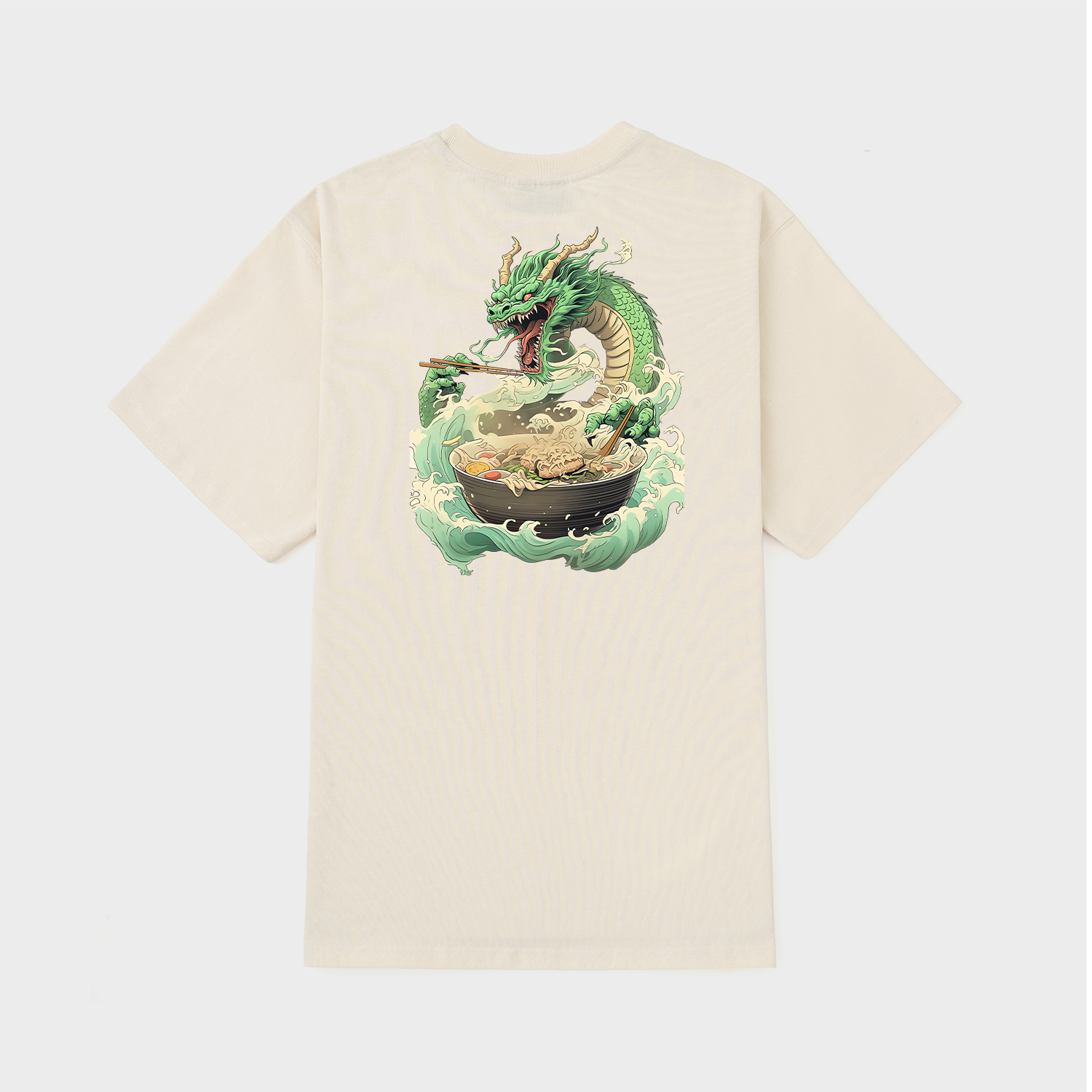 DRAGON EATING RAMEN NEO JAPANESE TRADI T-SHIRT / KEM