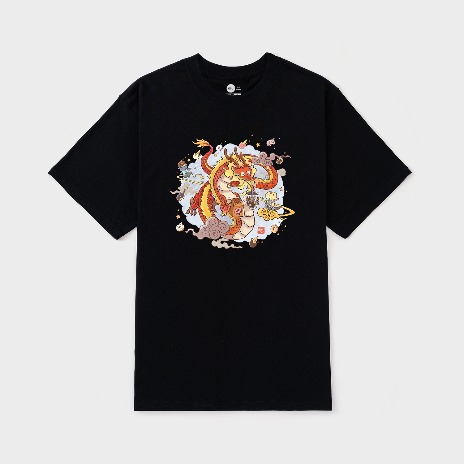 JAPANESE DRAGON CUTE T-SHIRT / ĐEN