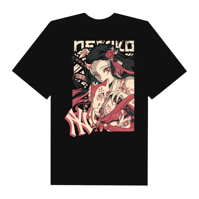 Falsh Sale MLB Anime Demon Slayer Nezuko Mask NY T-Shirt