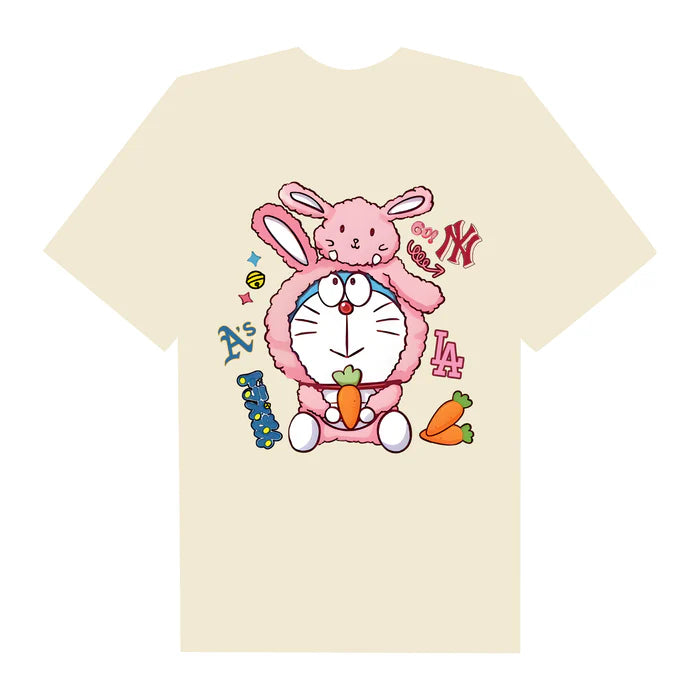 Flash Sale MLB Anime Cute Doraemon With Bunny T-Shirt