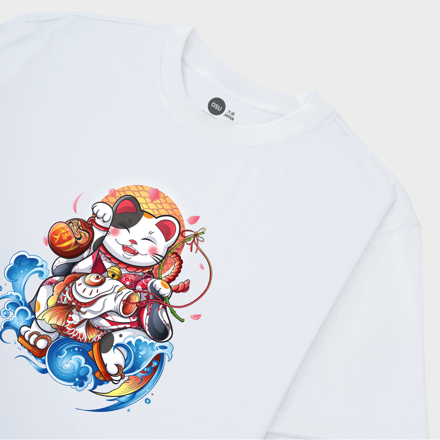 CAT MANEKI NEKO T-SHIRT / TRẮNG