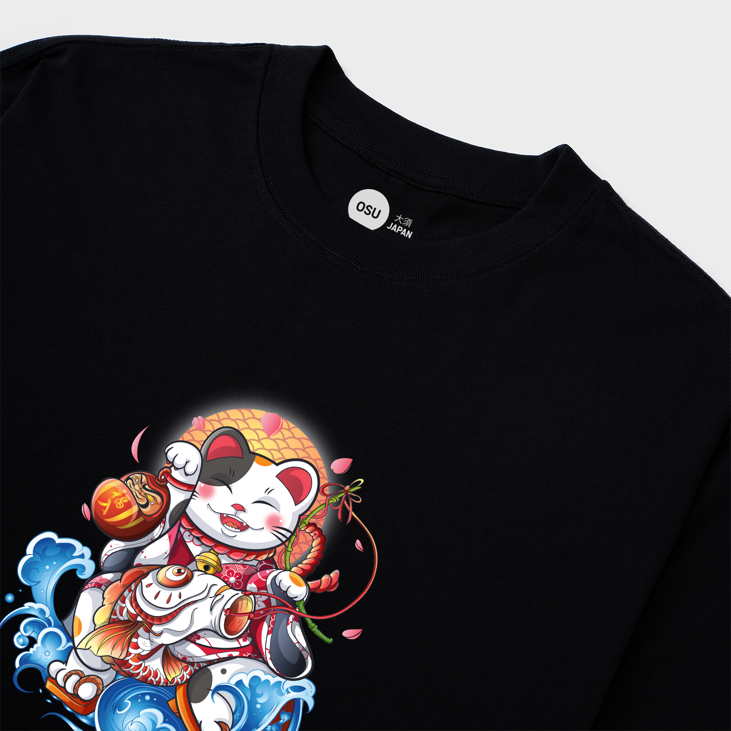 CAT MANEKI NEKO T-SHIRT / ĐEN