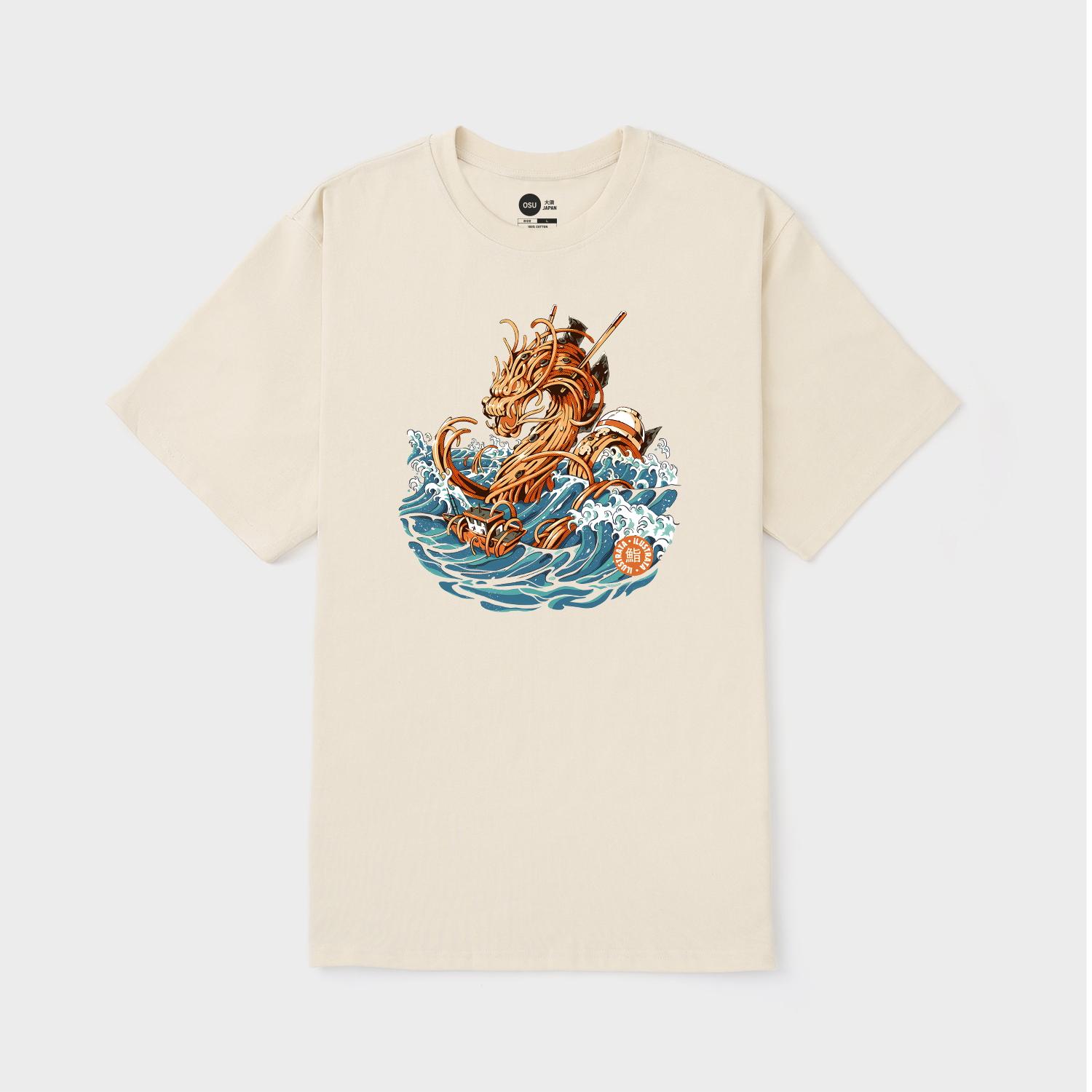 GREAT RAMEN DRAGON OFF KANAGAWA T-SHIRT / KEM